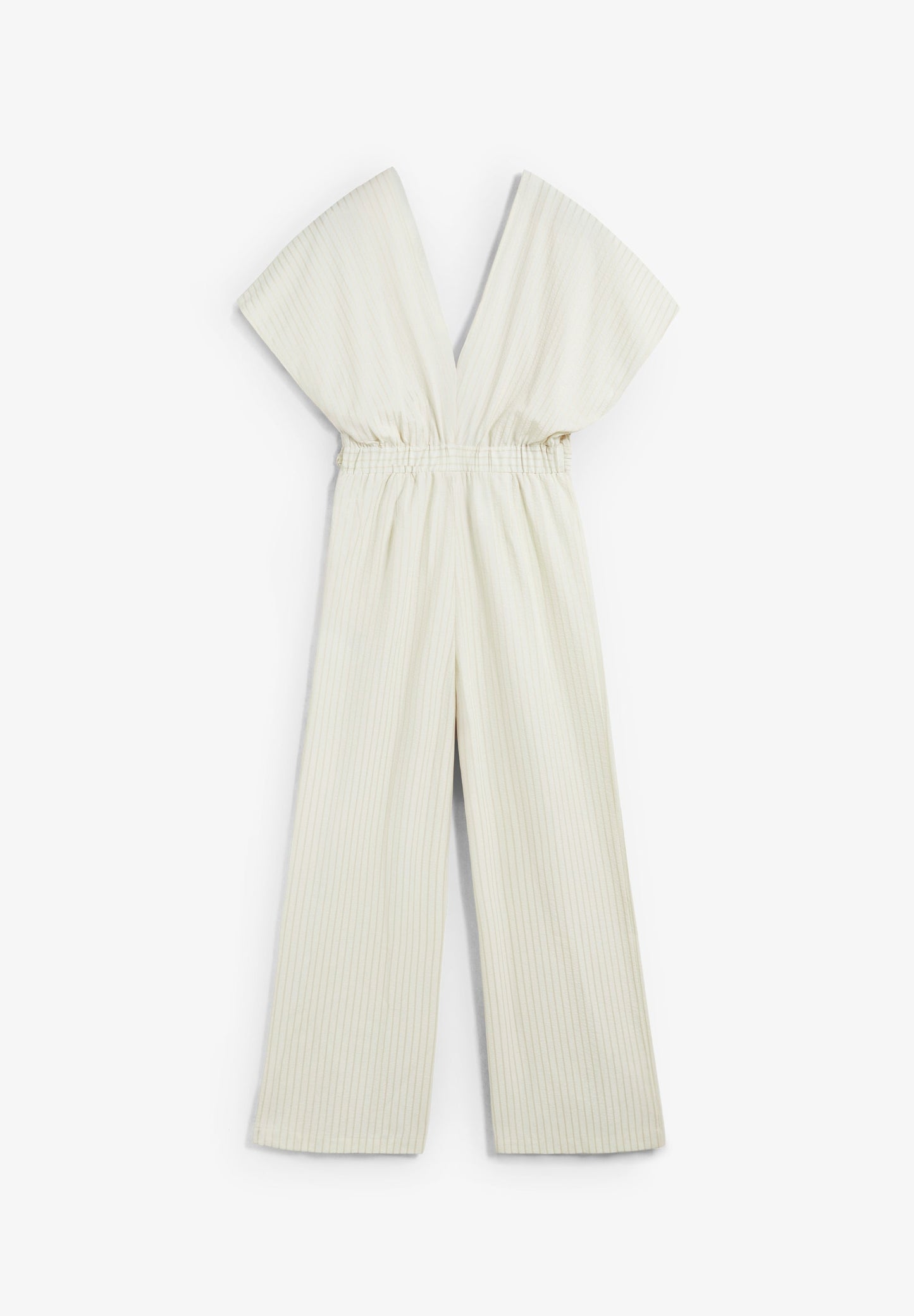STRIPED JUMPSUIT WITH CROSSOVER WAIST