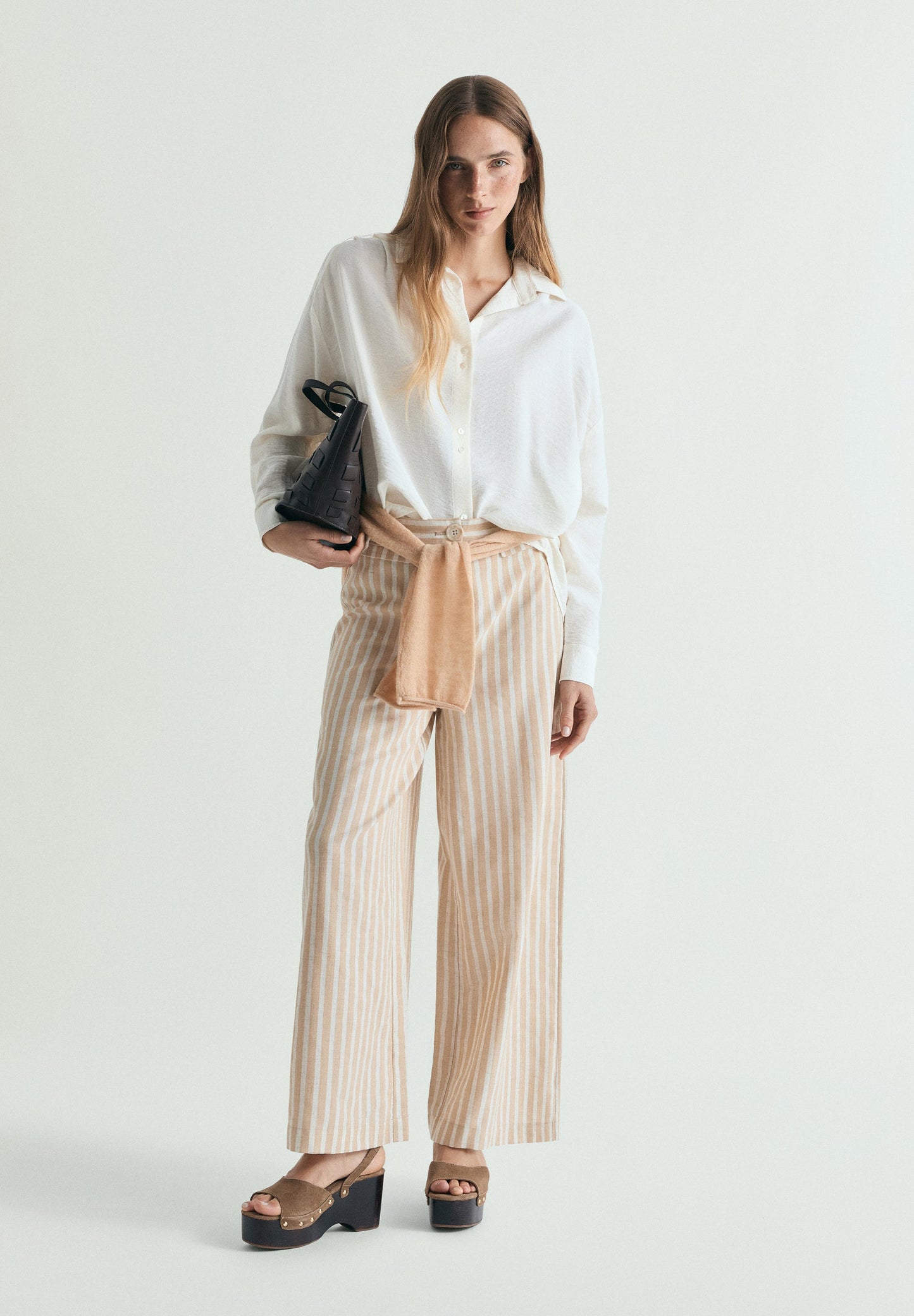 STRIPED LINEN TROUSERS