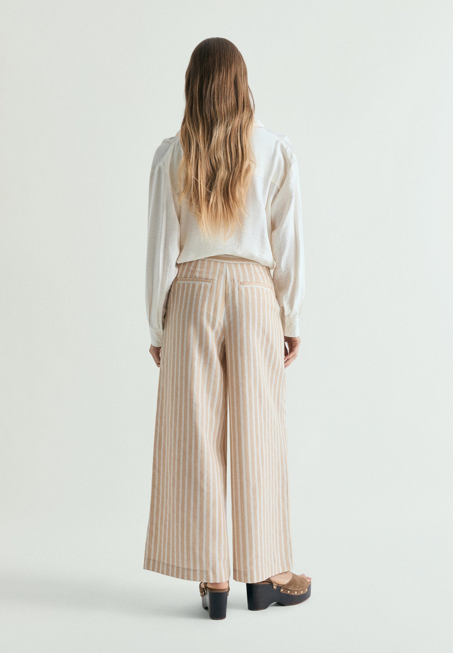 STRIPED LINEN TROUSERS