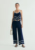 CONTRAST FINE KNIT TROUSERS