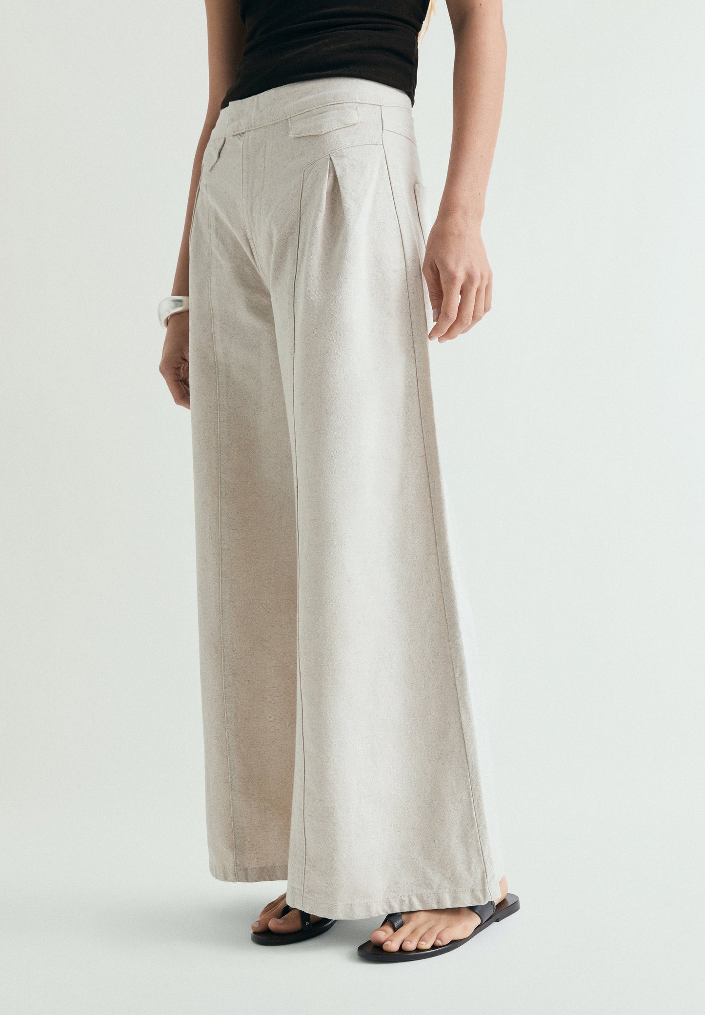 WIDE LEG RUSTIC TROUSERS