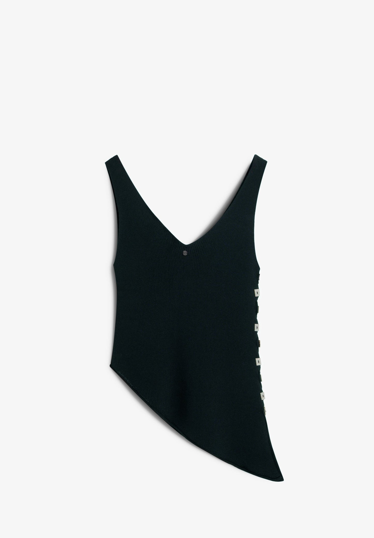 ASYMMETRIC KNIT TOP WITH APPLIQUÉS