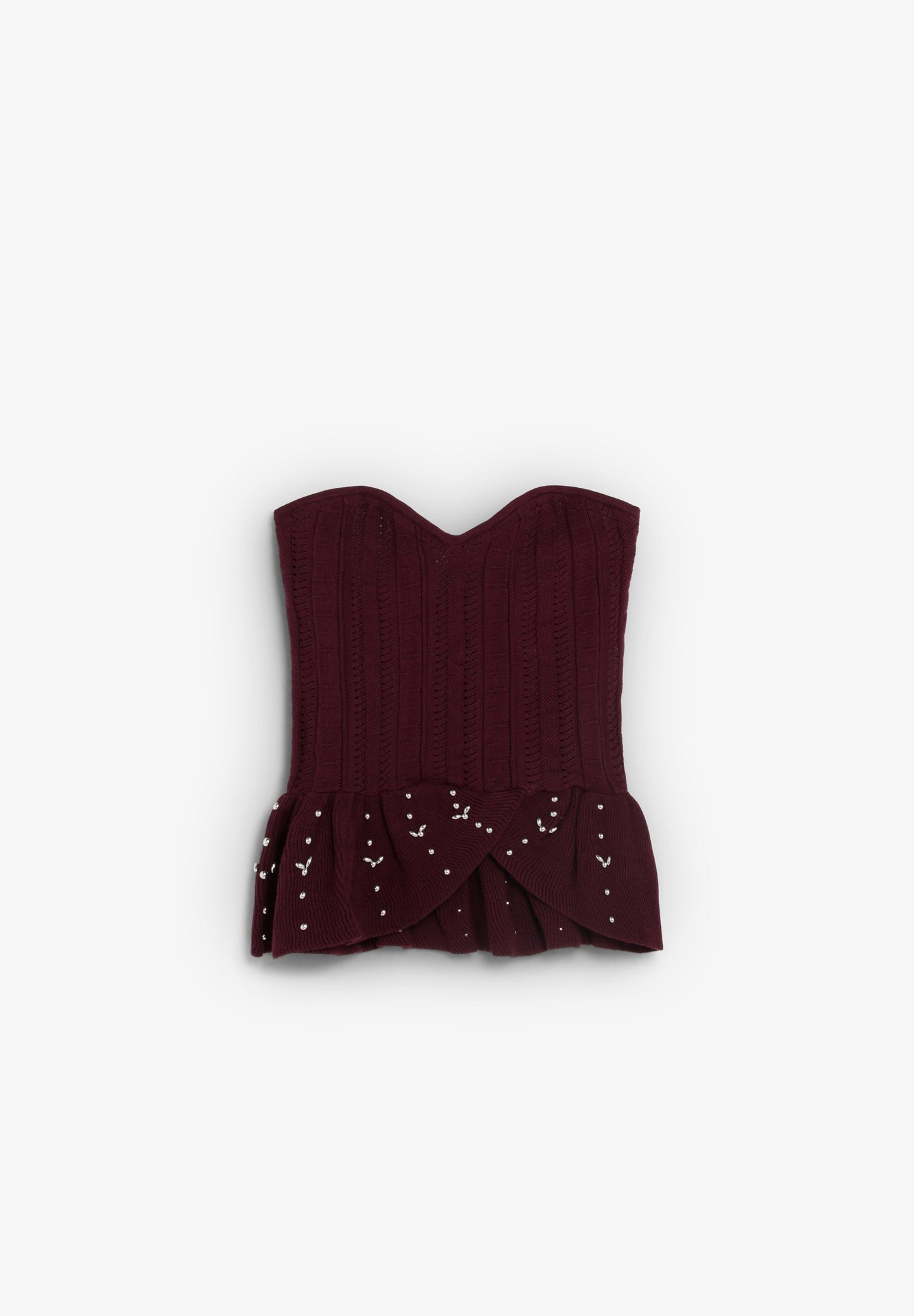PEPLUM TOP WITH RHINESTONES