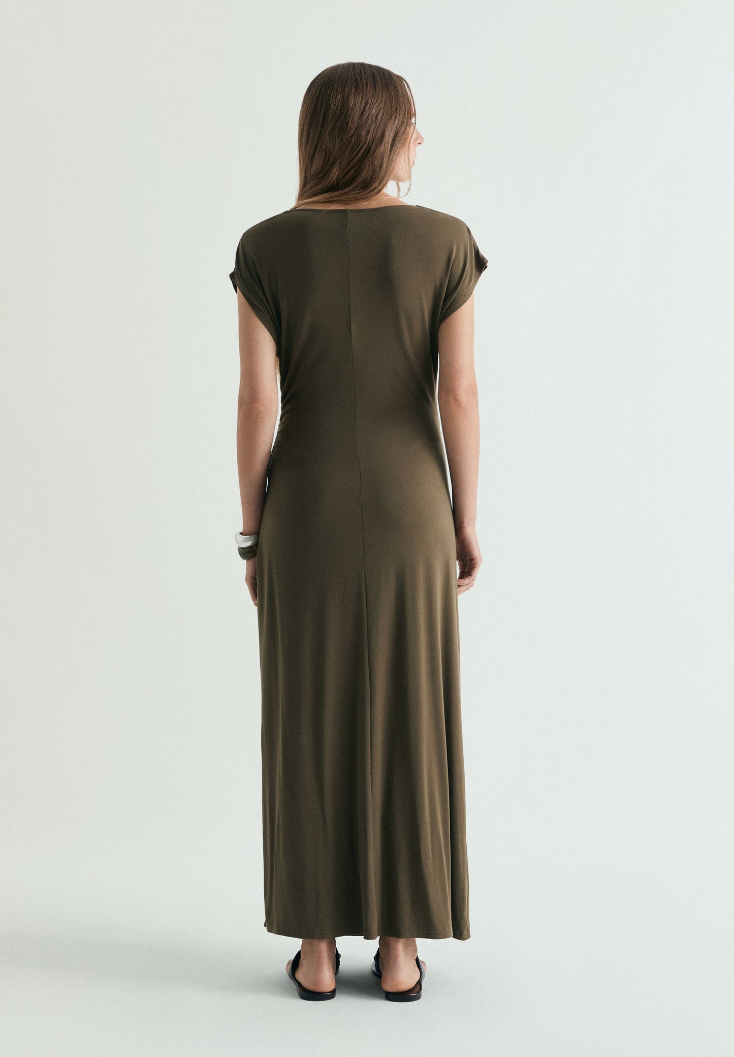 DRAPED CUPRO DRESS