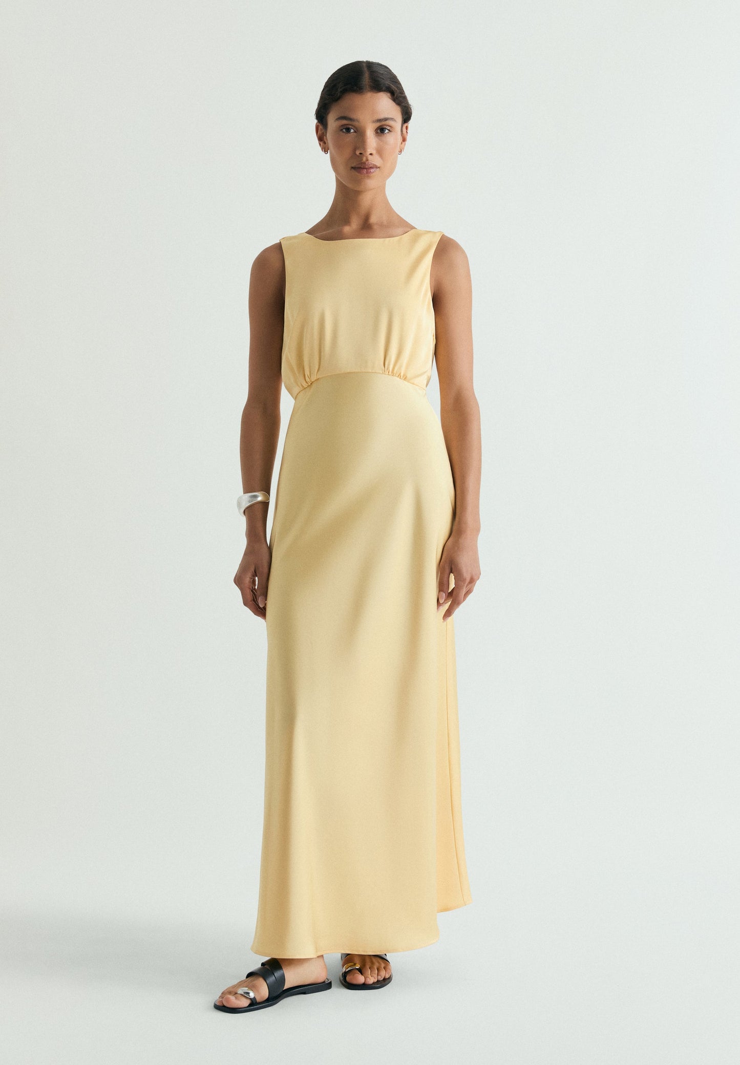 SATIN DRESS WITH OPEN BACK