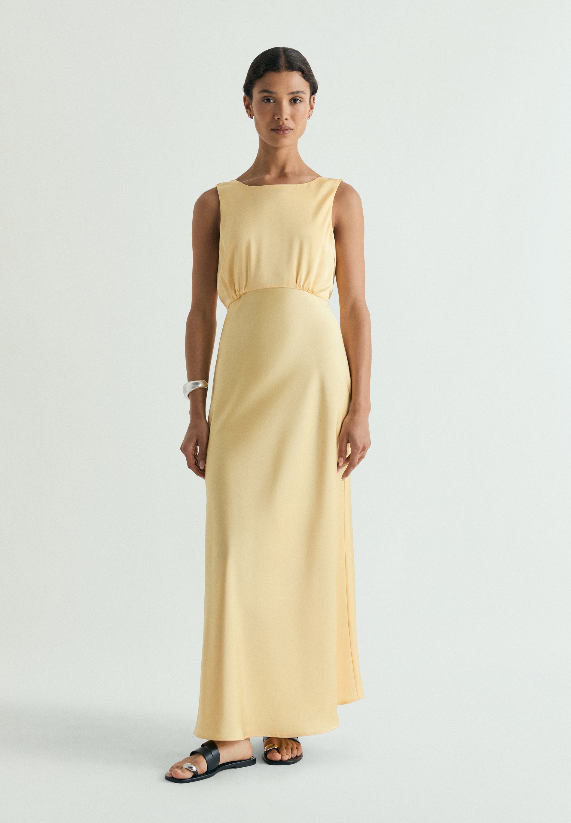 SATIN DRESS WITH OPEN BACK