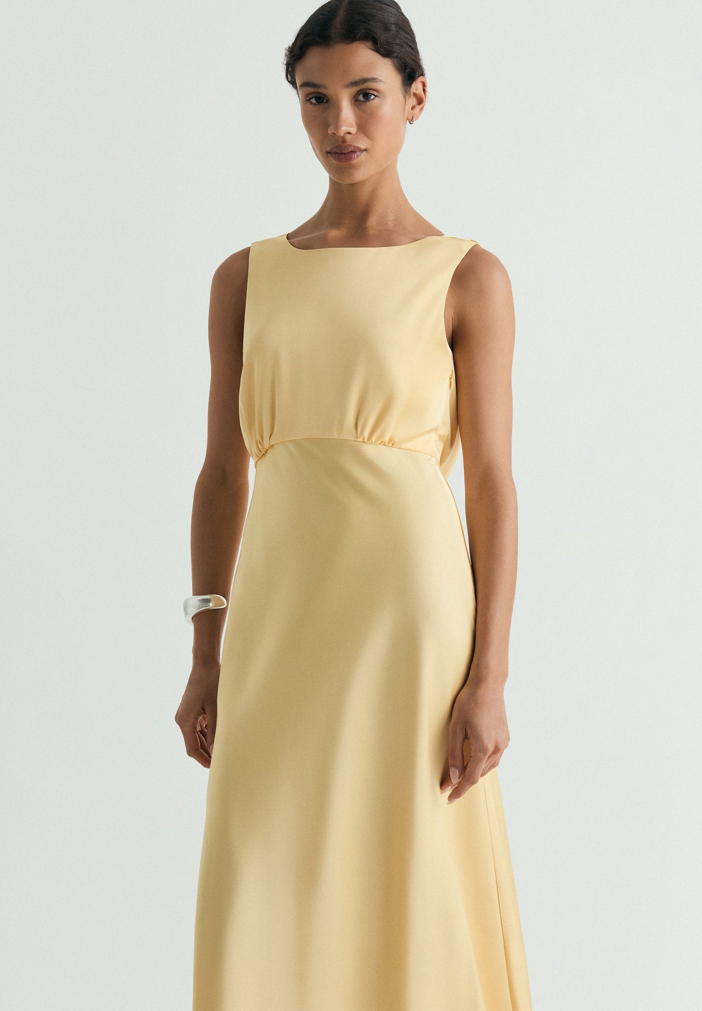 SATIN DRESS WITH OPEN BACK