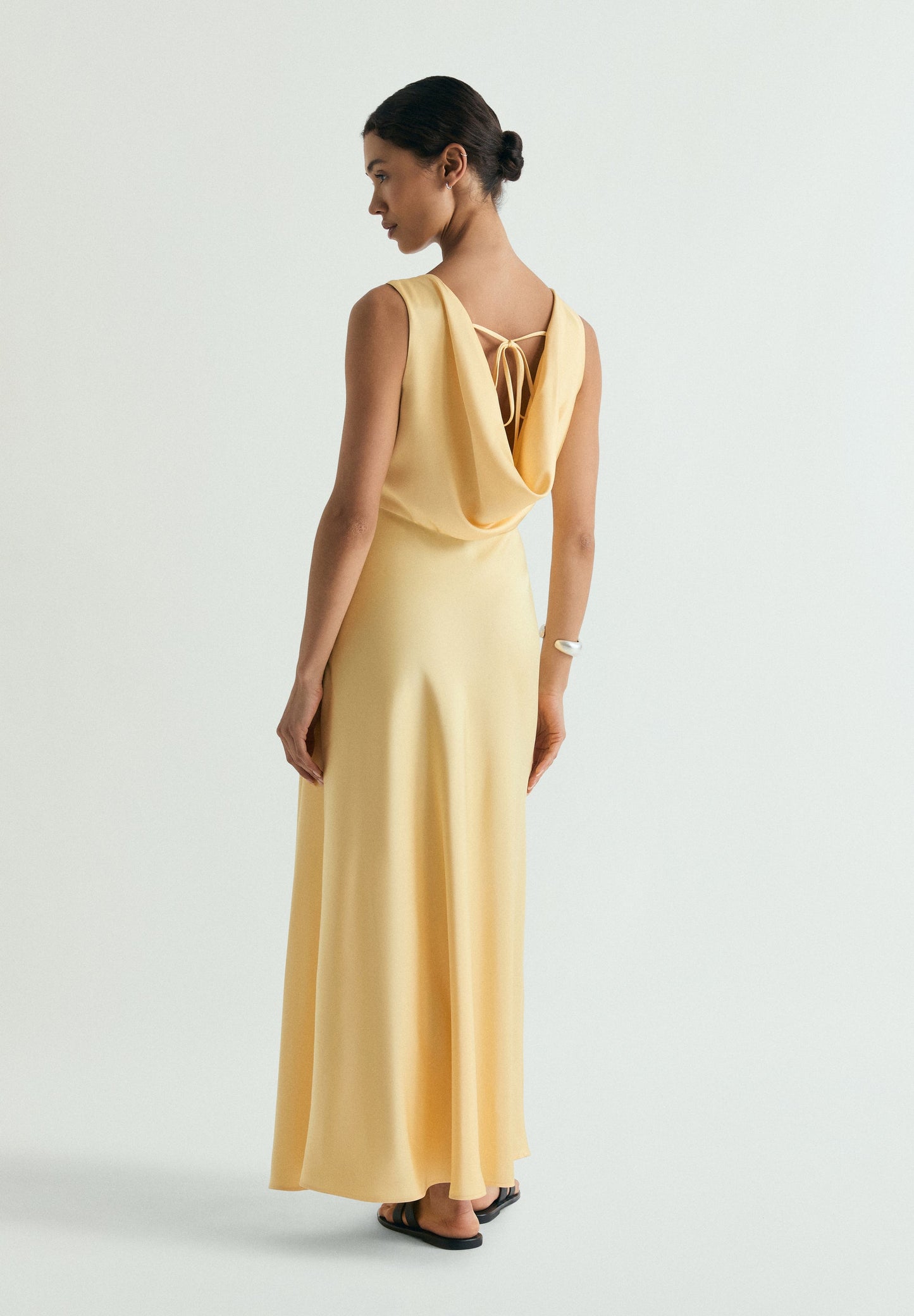 SATIN DRESS WITH OPEN BACK