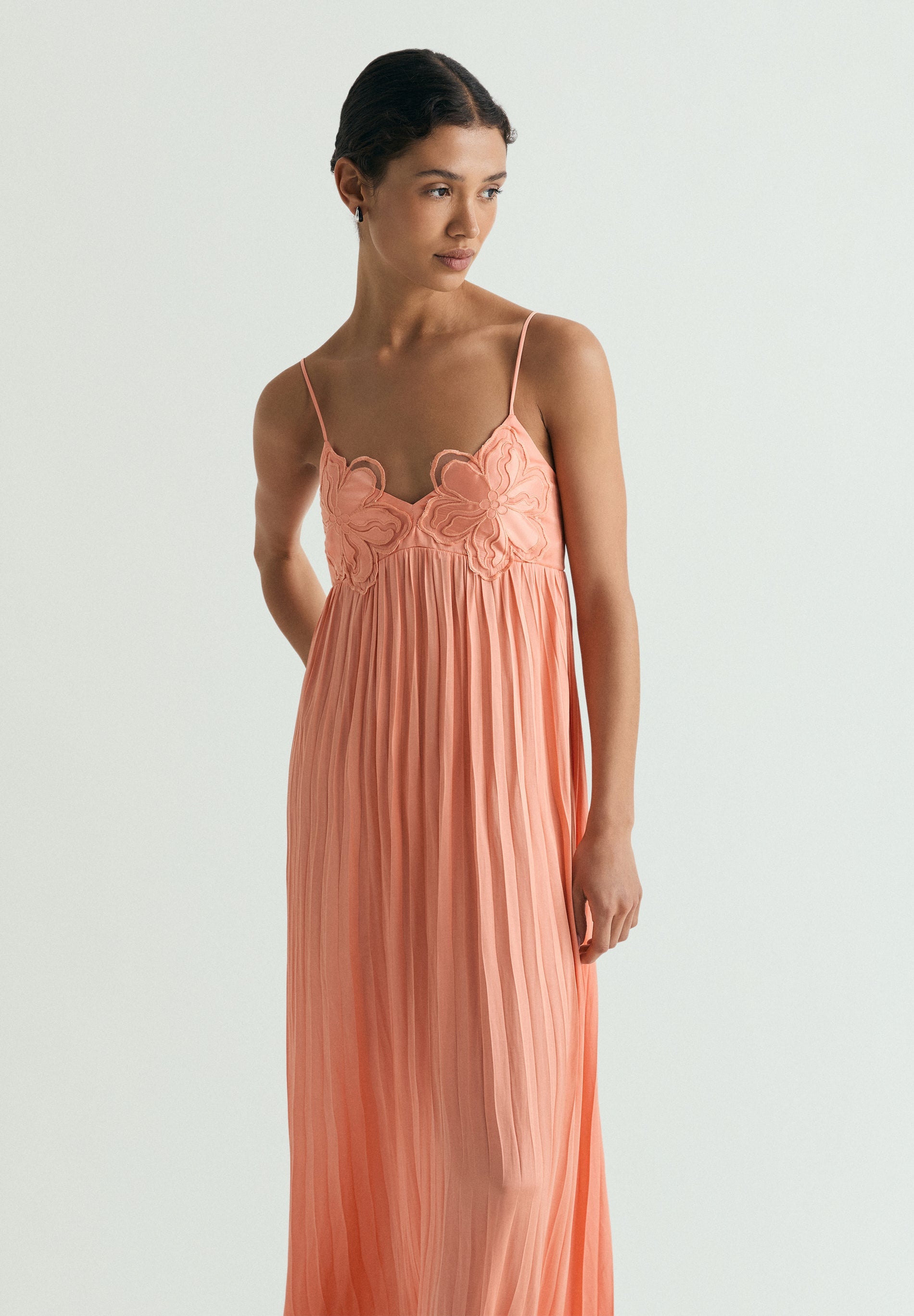 MIDI DRESS WITH FLORAL DETAIL