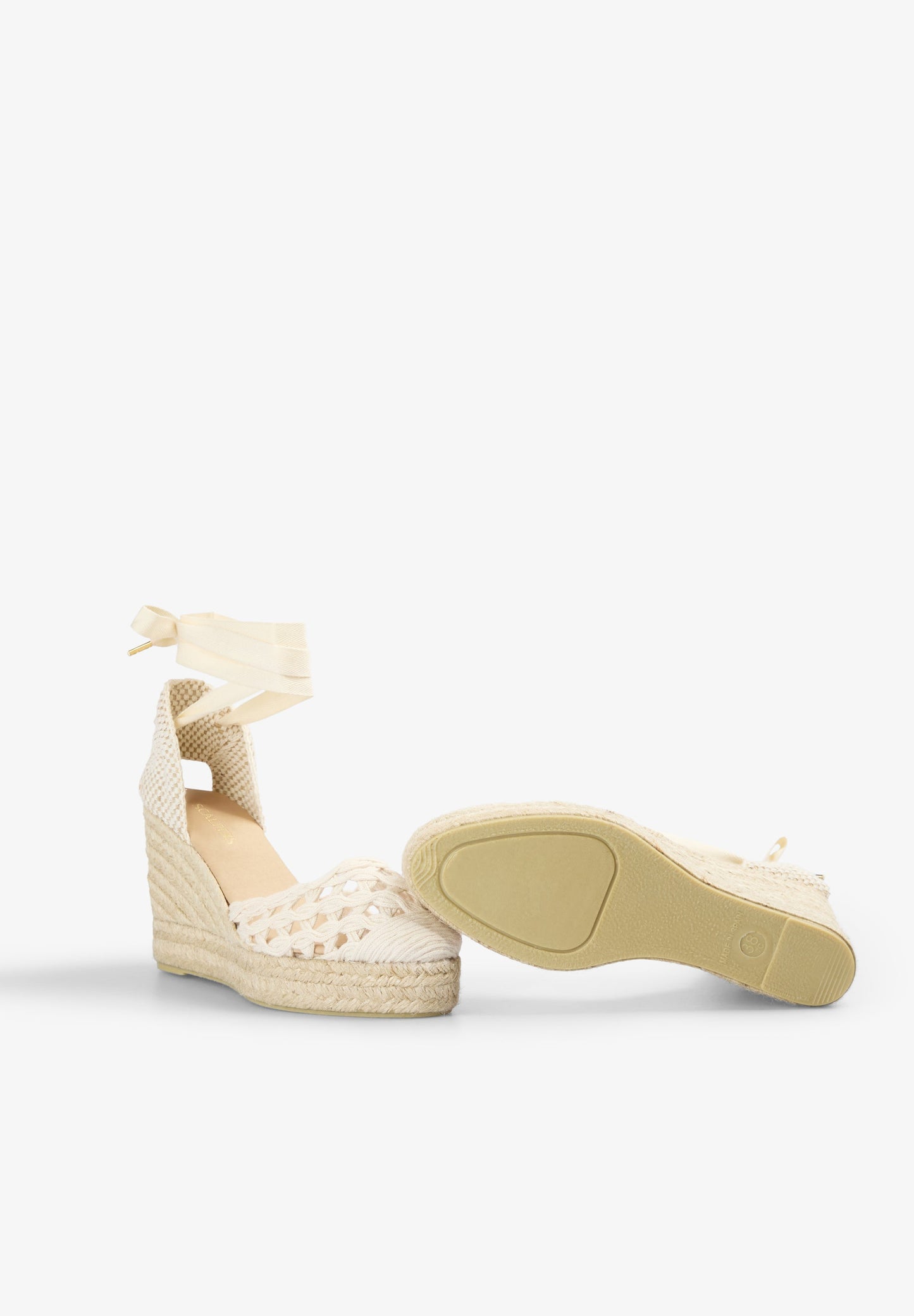 SANDALS WITH BRAIDED ESPARTO GRASS WEDGE