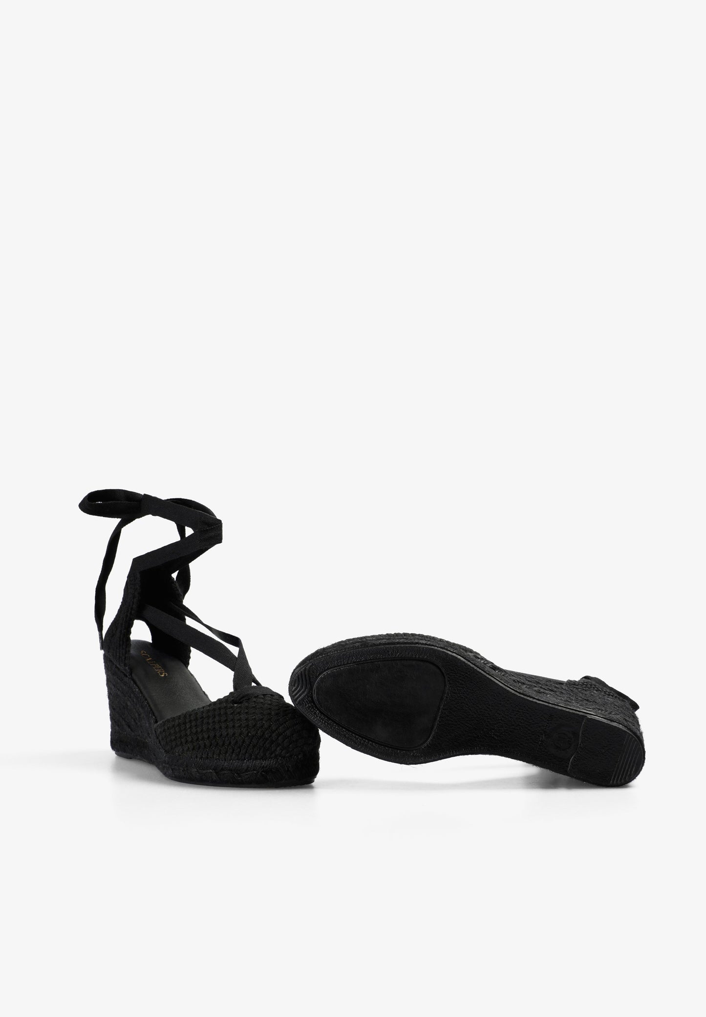 SANDALS WITH LACING AND ESPARTO GRASS WEDGE