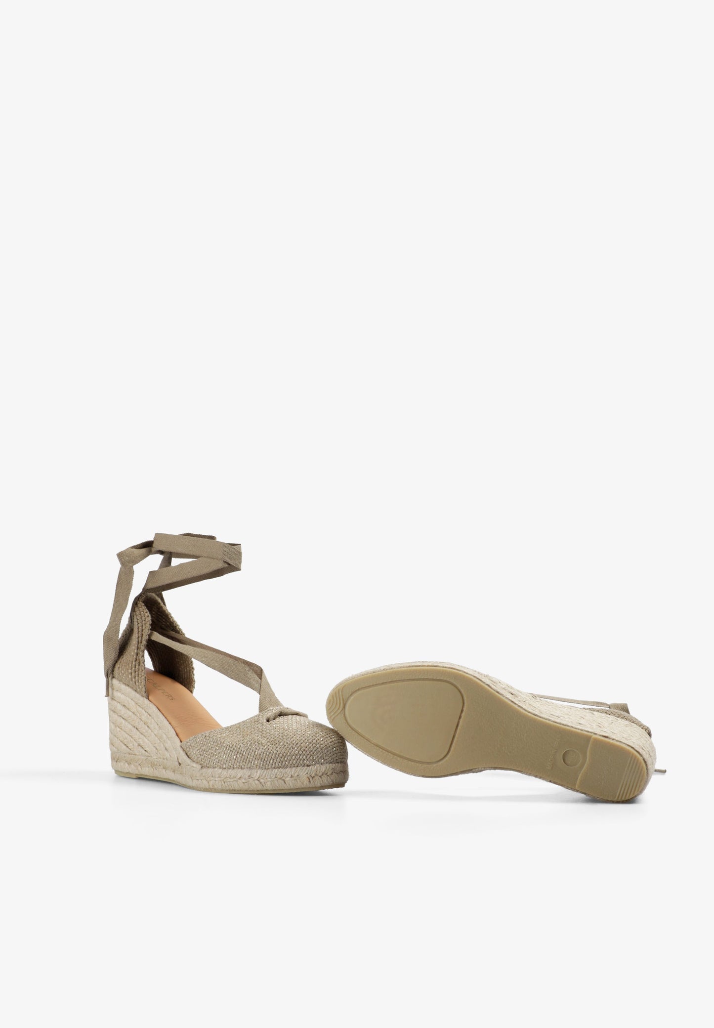 SANDALS WITH LACING AND ESPARTO GRASS WEDGE