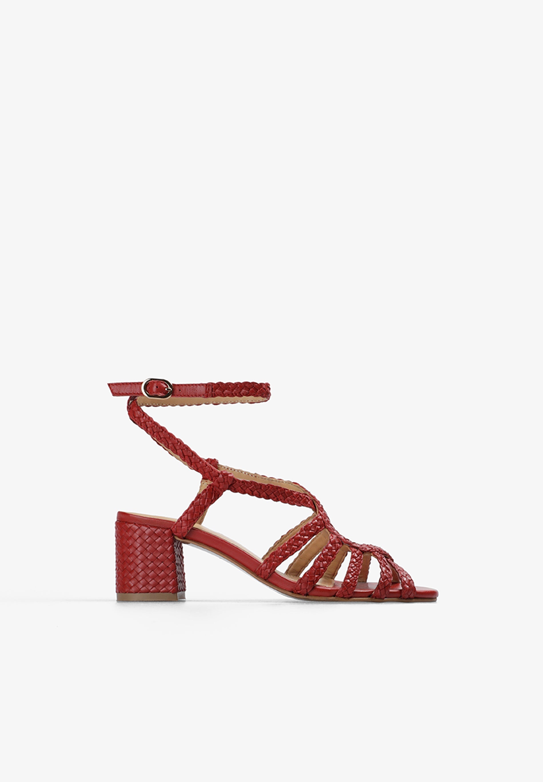 HIGH-HEEL BRAIDED SANDALS
