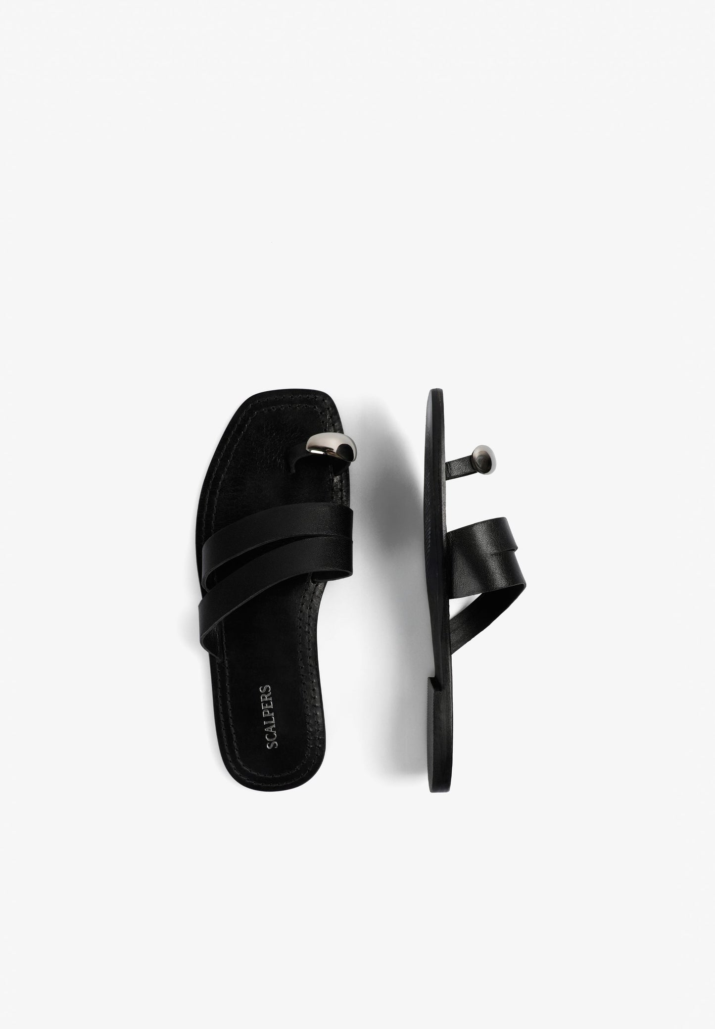 LEATHER SANDALS WITH METAL DETAILS