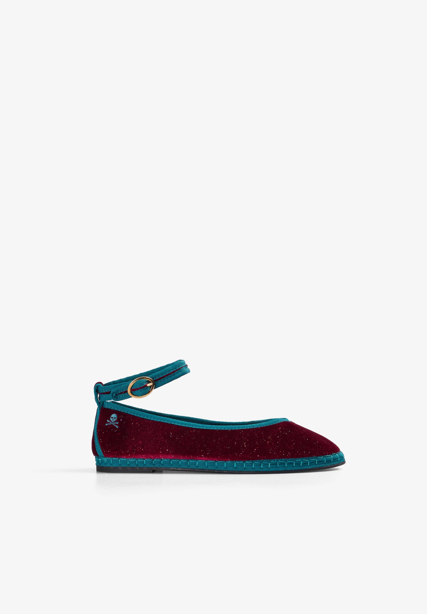 CONTRAST VELVET BALLET FLATS