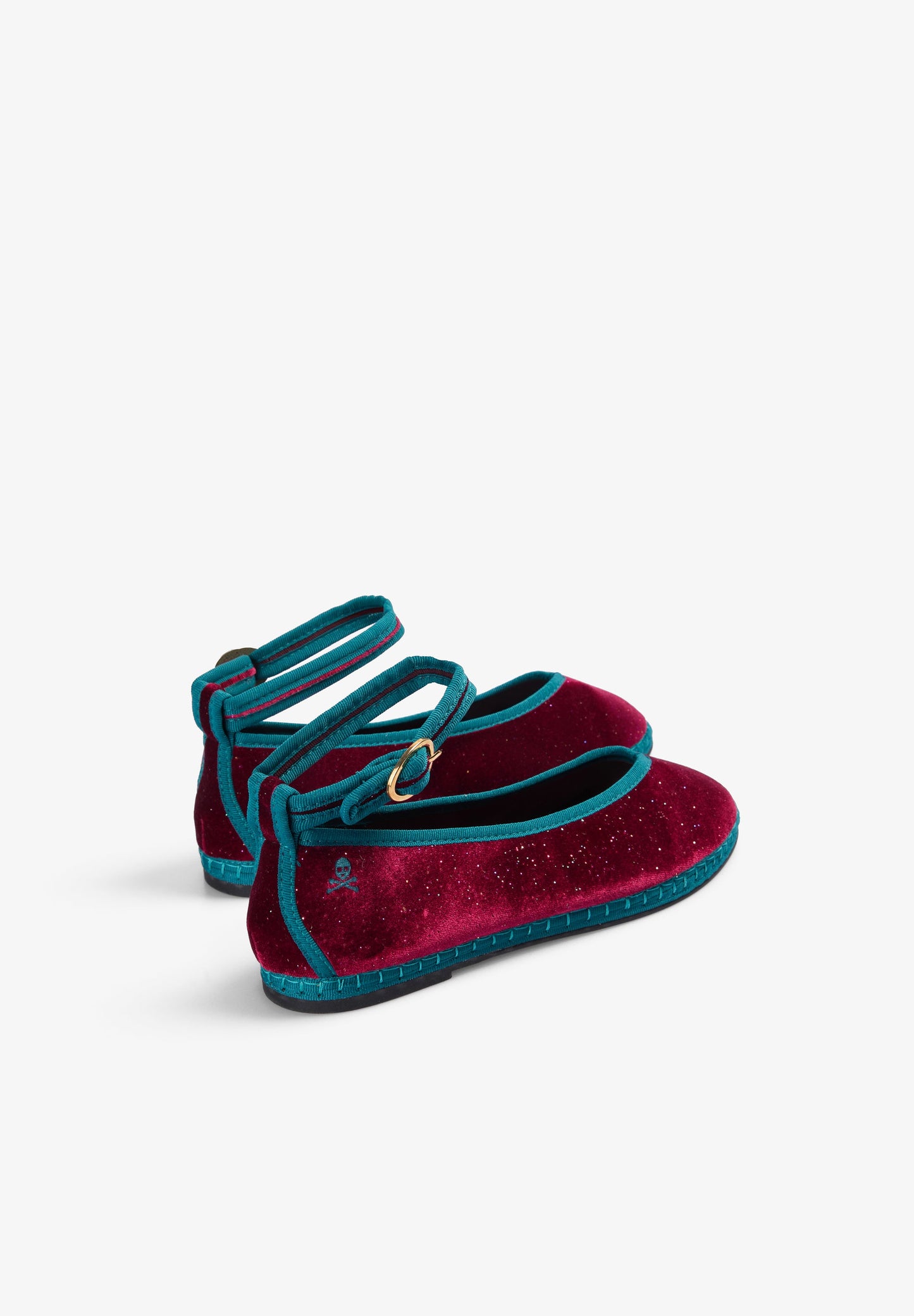 CONTRAST VELVET BALLET FLATS