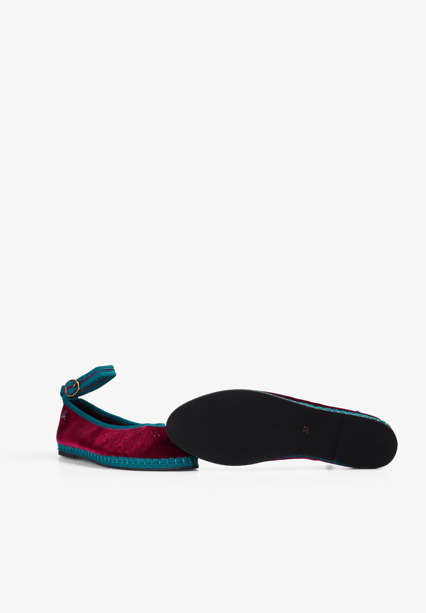 CONTRAST VELVET BALLET FLATS