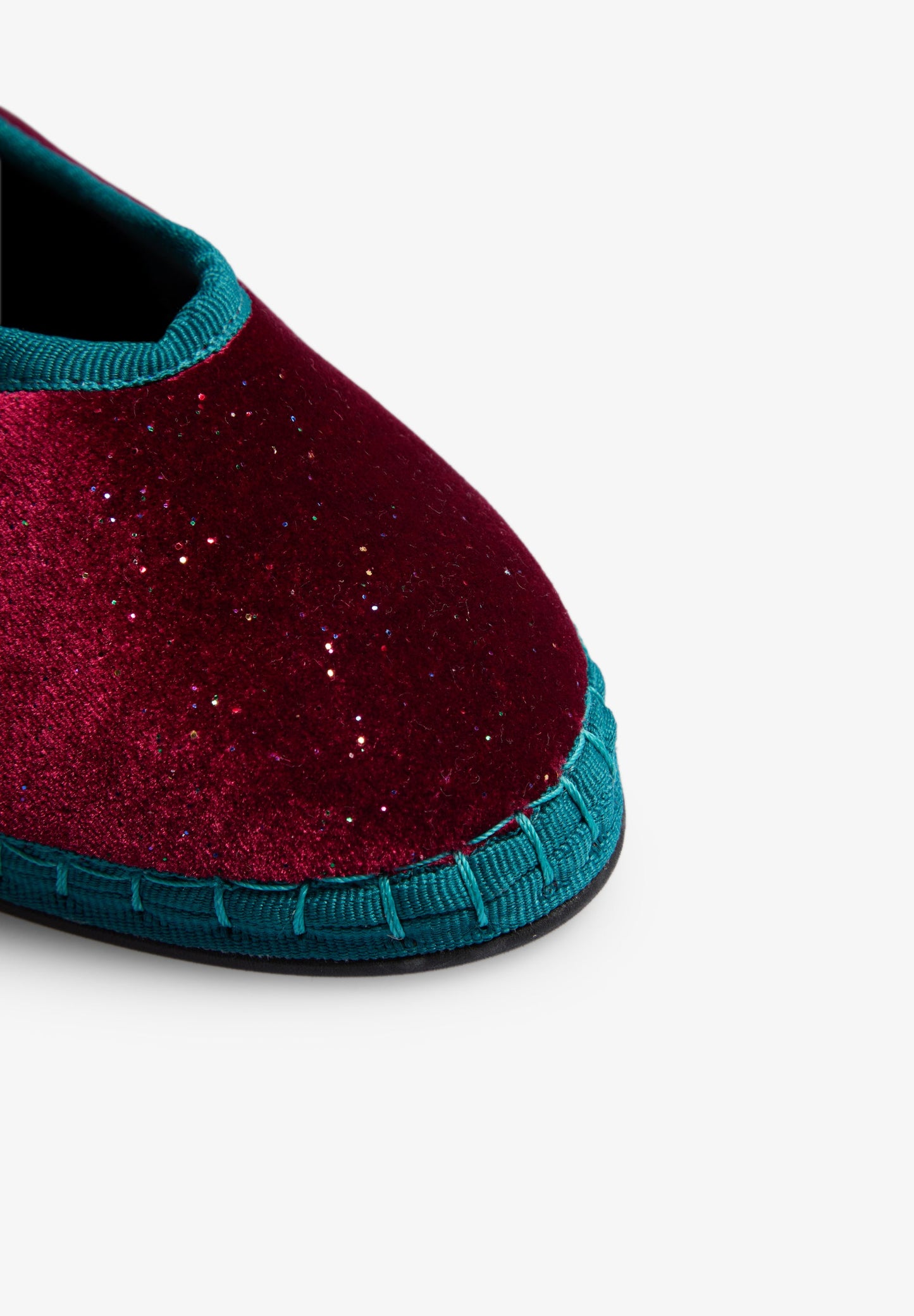 CONTRAST VELVET BALLET FLATS