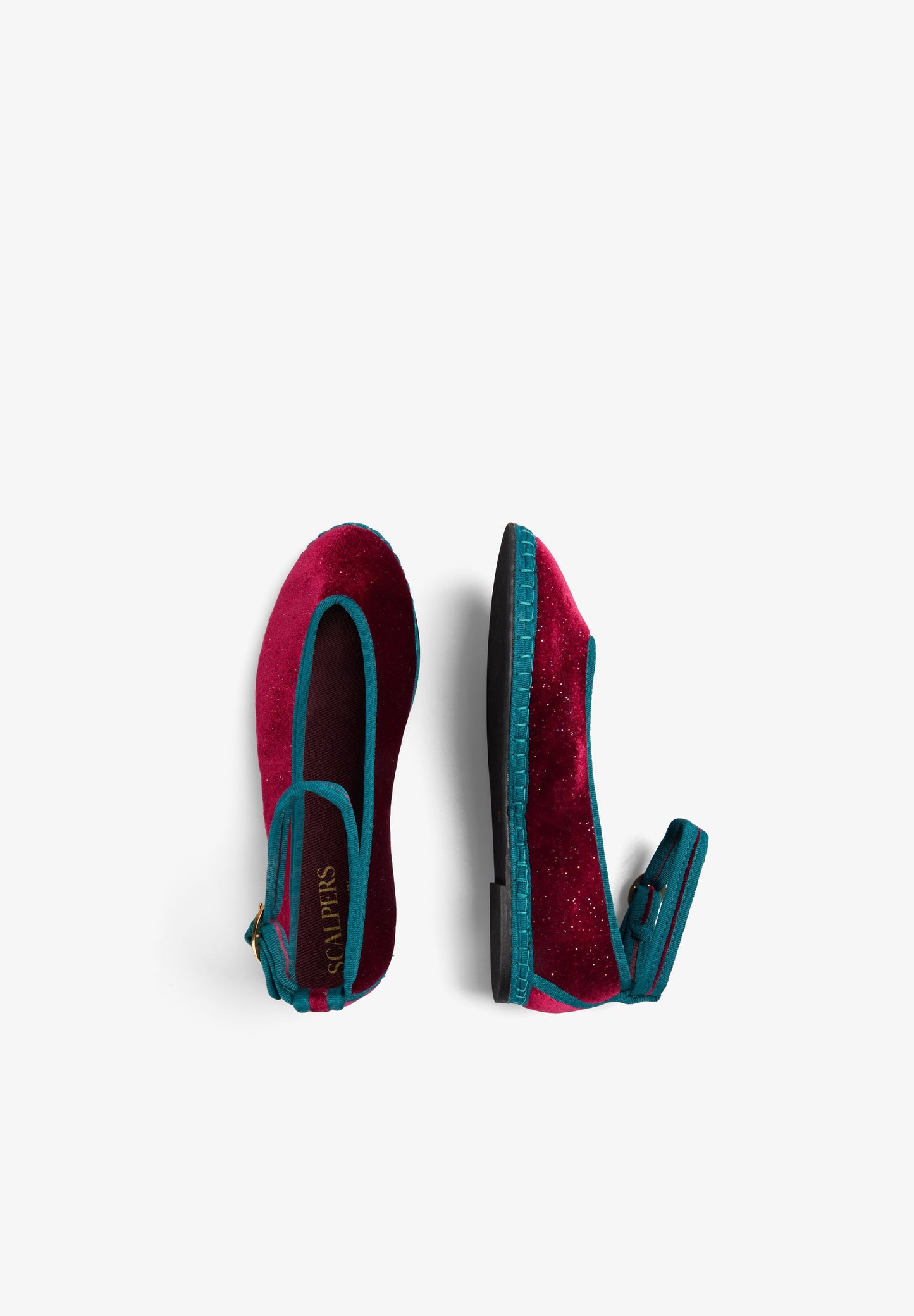 CONTRAST VELVET BALLET FLATS