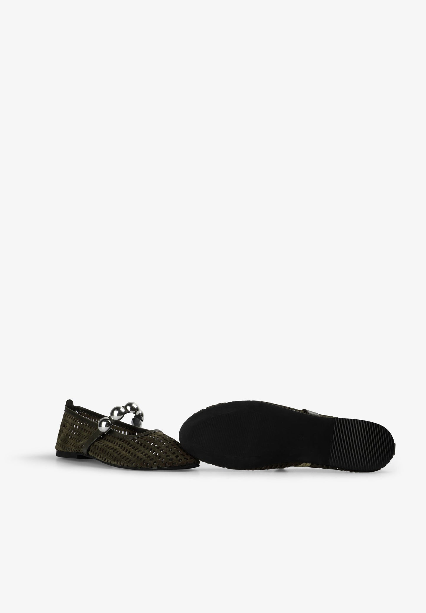 LEATHER BALLET FLATS WITH VENTS