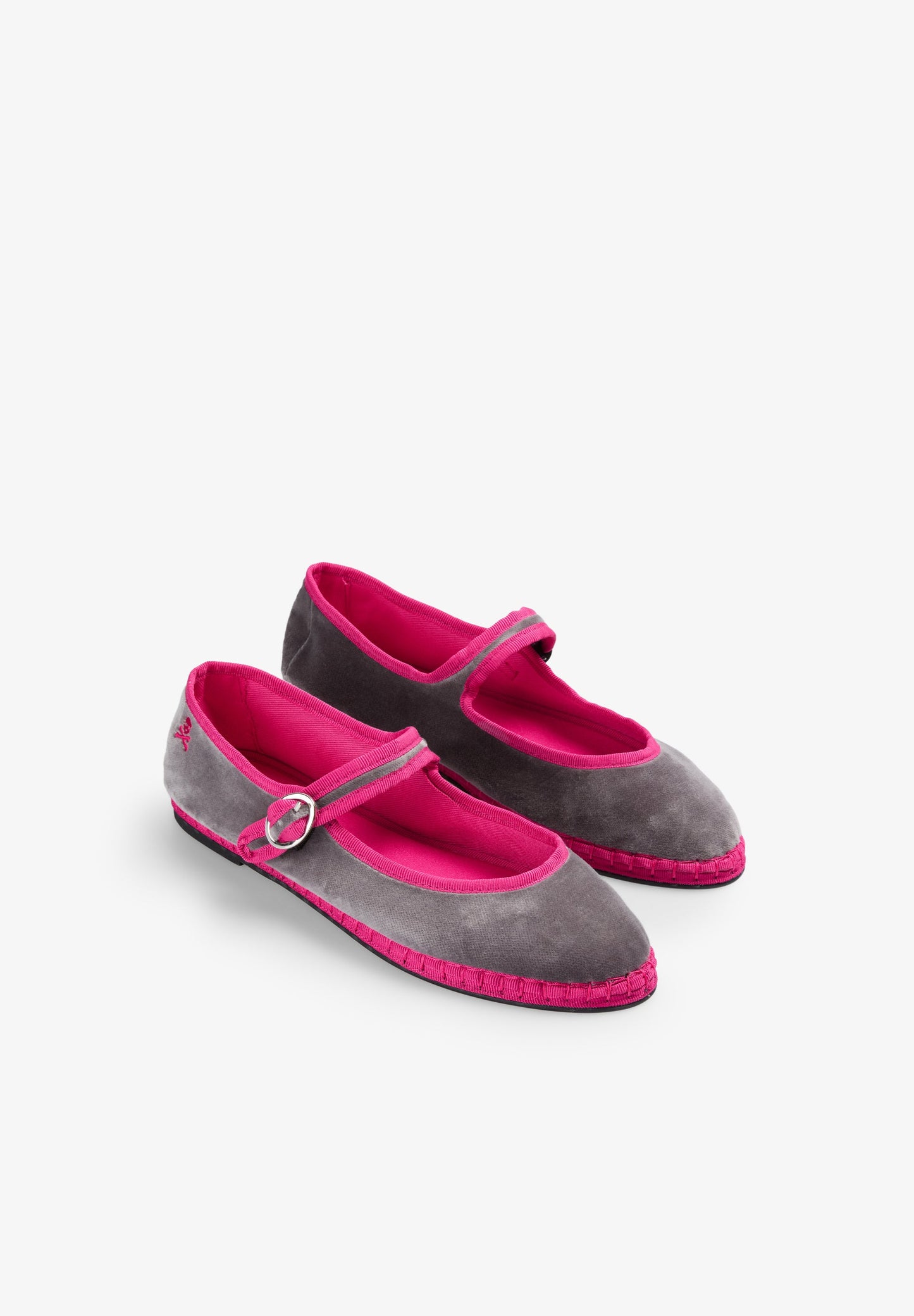 CONTRAST VELVET BALLET FLATS