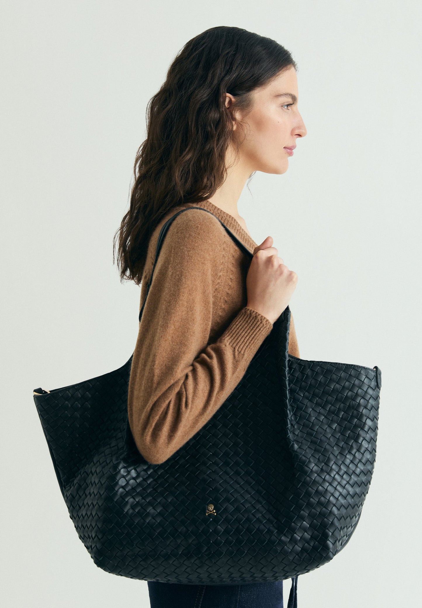 BRAIDED LEATHER TOTE BAG