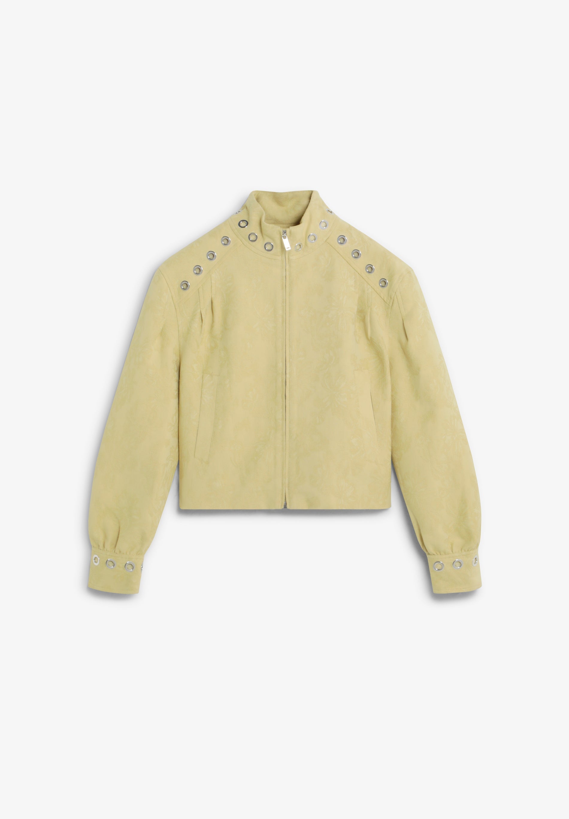 JACQUARD BOMBER JACKET WITH STUDS