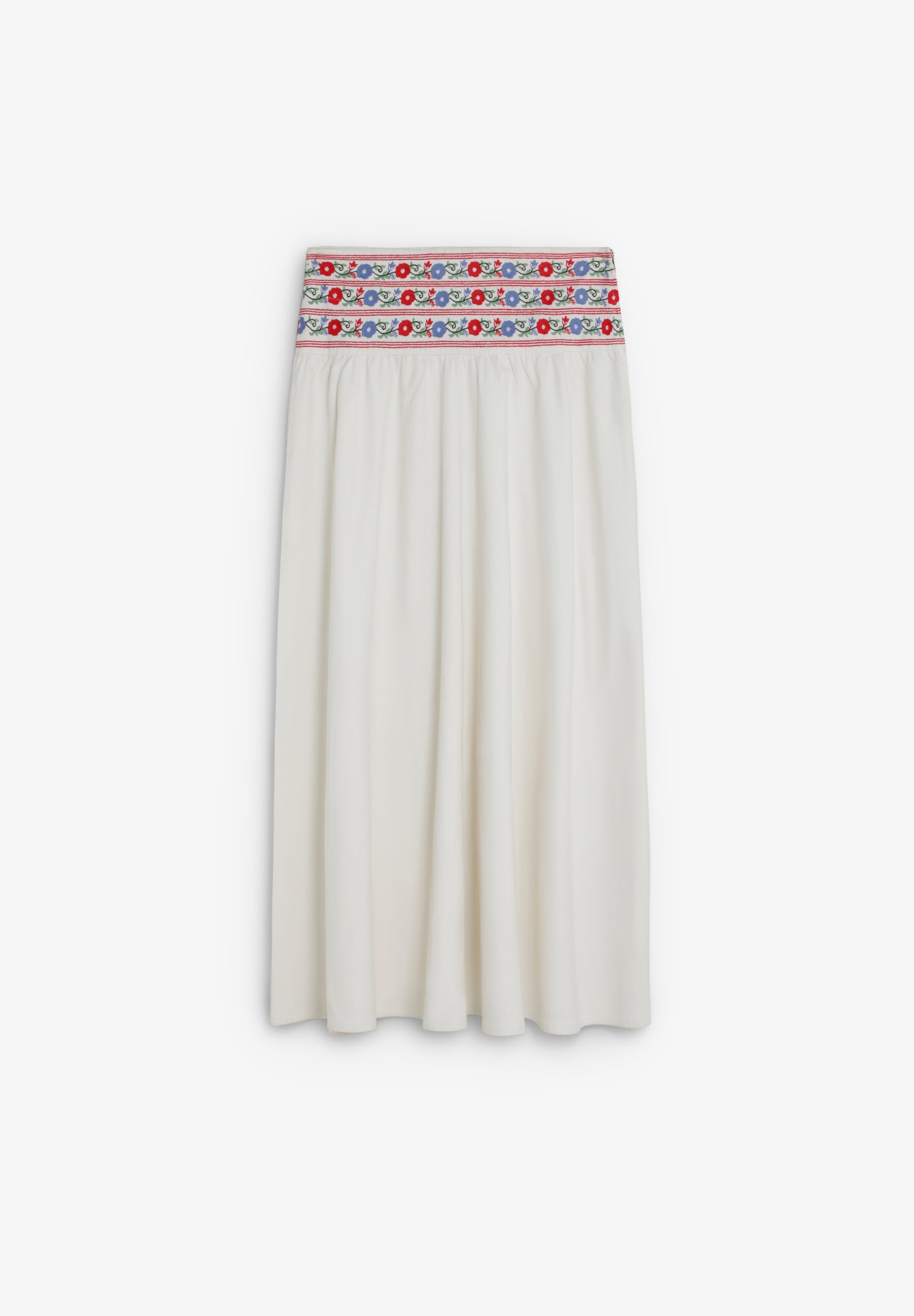 EMBROIDERED DENIM SKIRT