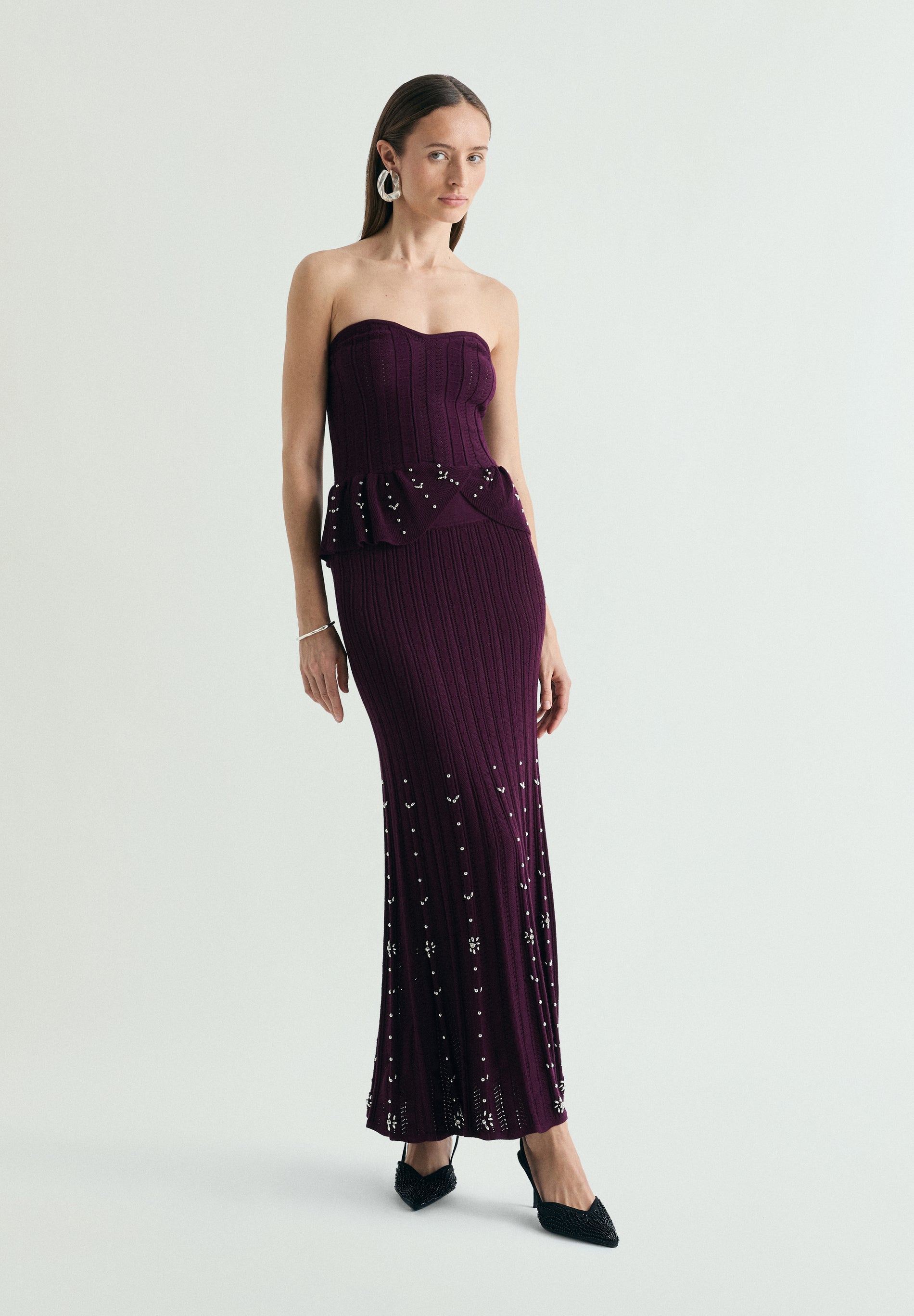 MIDI SKIRT WITH RHINESTONES