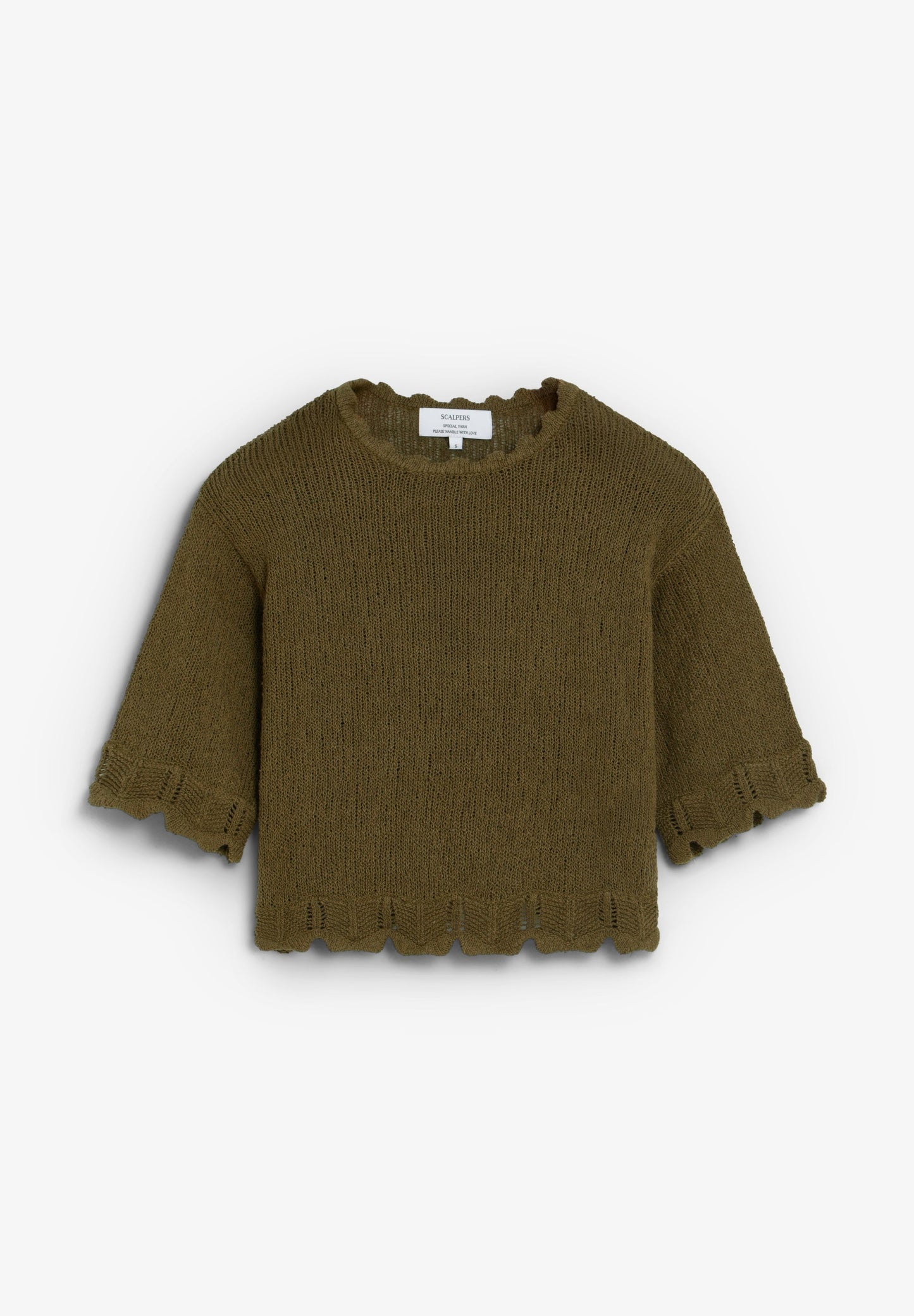 CROPPED SHORT SLEEVE SWEATER