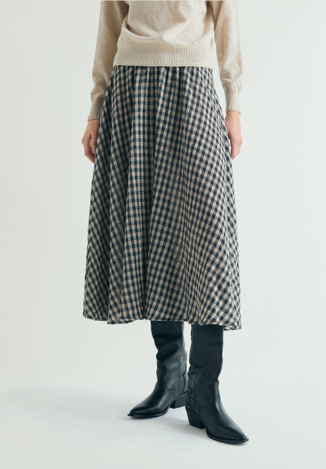 FALDA MIDI CUADROS - Scalpers
