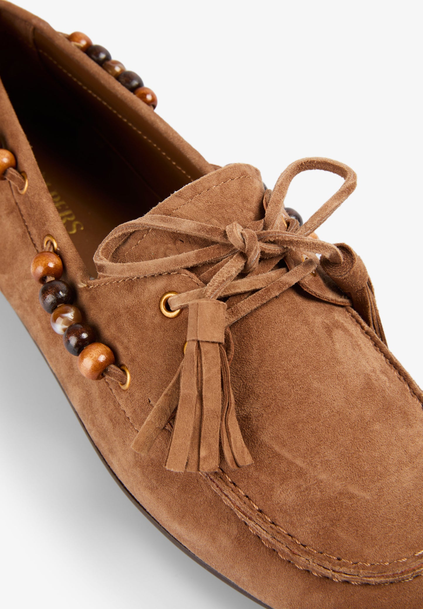SUEDE LOAFERS WITH BEADS