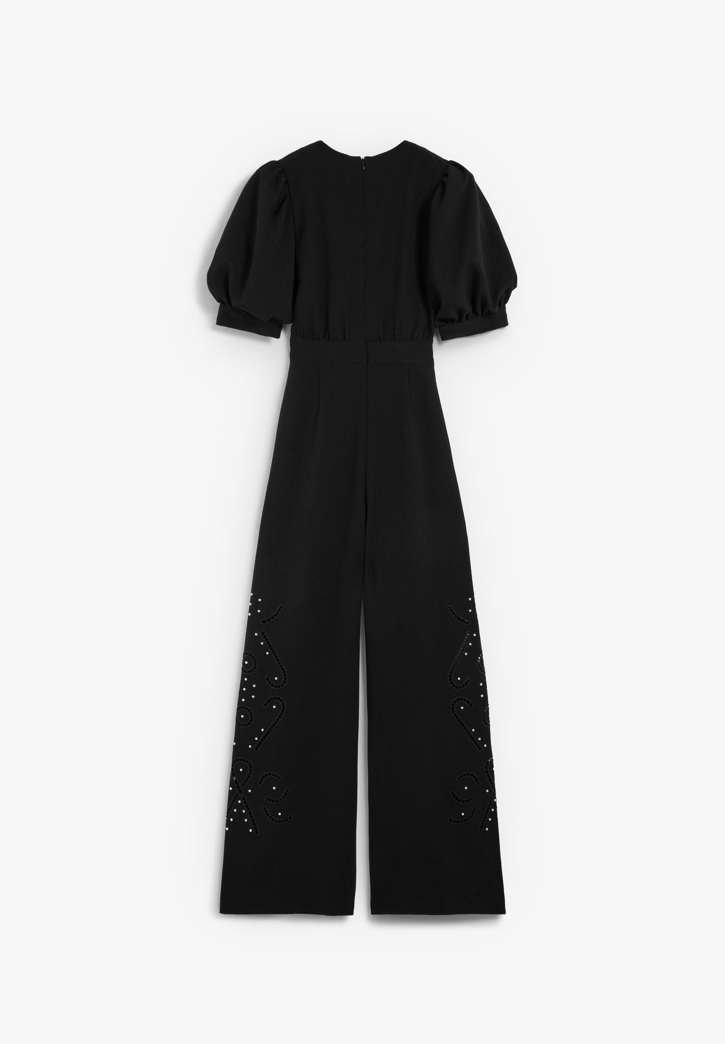 PUFF SLEEVE JUMPSUIT WITH STUDS