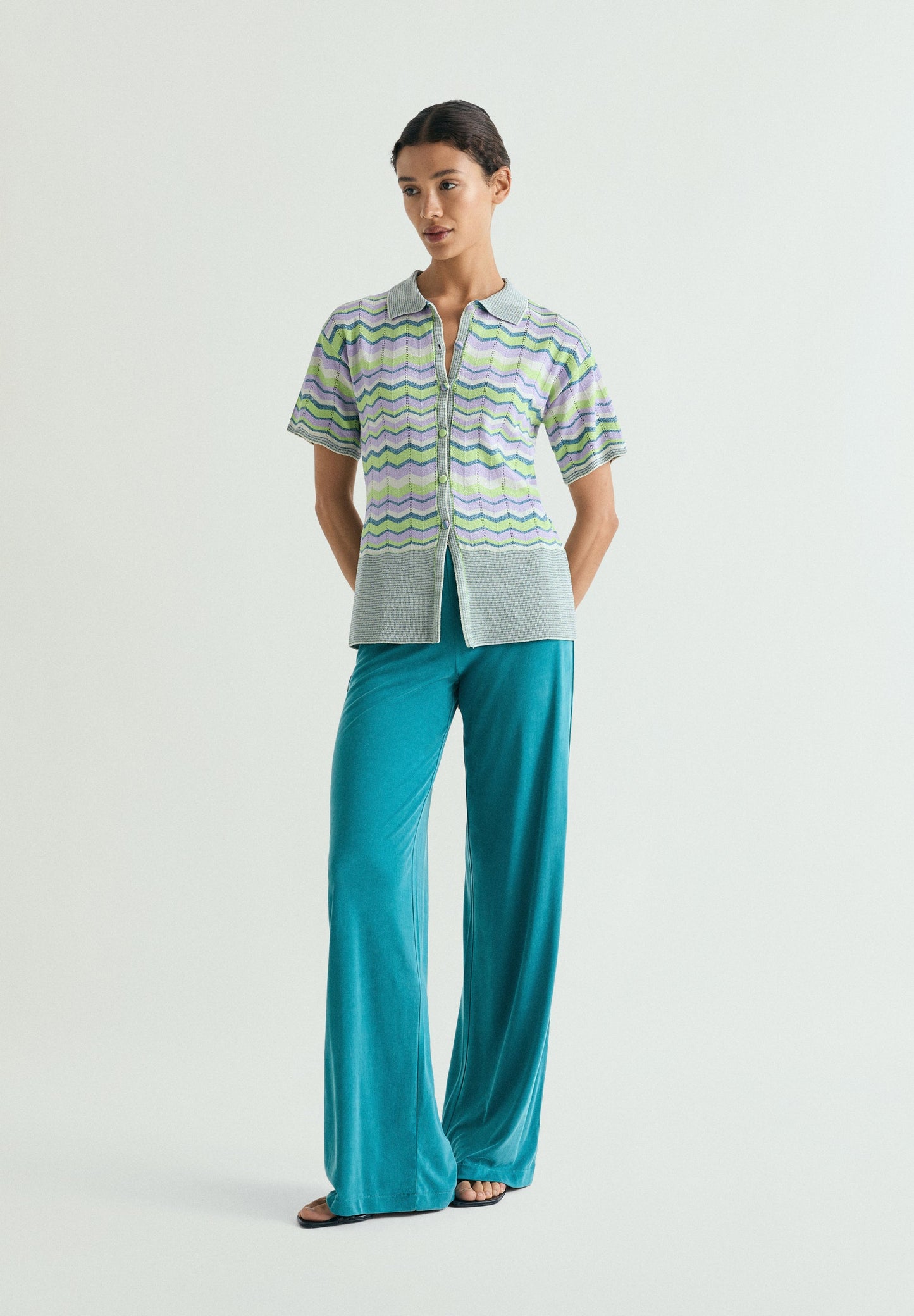 LUREX KNIT POLO SHIRT