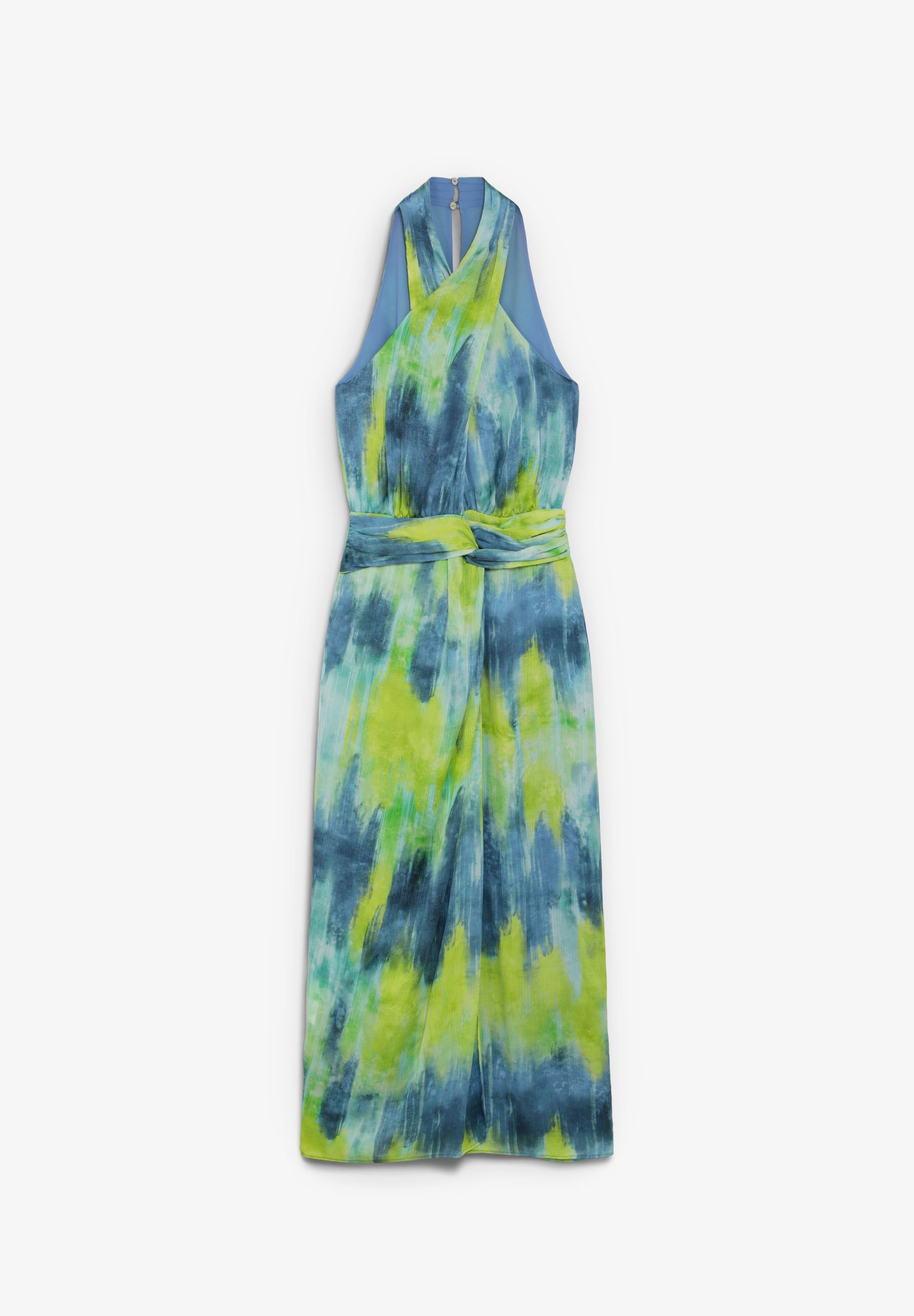 TIE DYE MIDI DRESS WITH KNOT