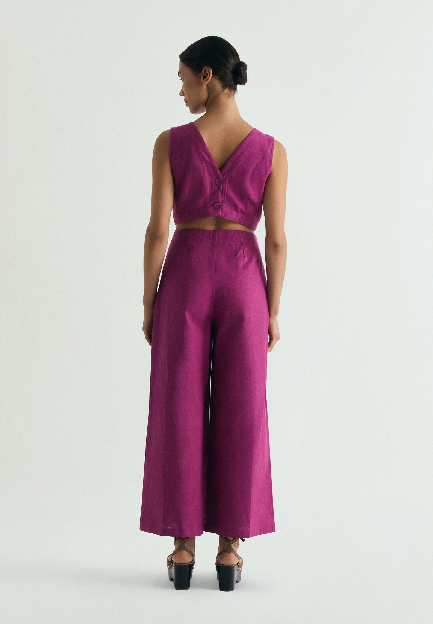 LINEN JUMPSUIT WITH CUT-OUTS