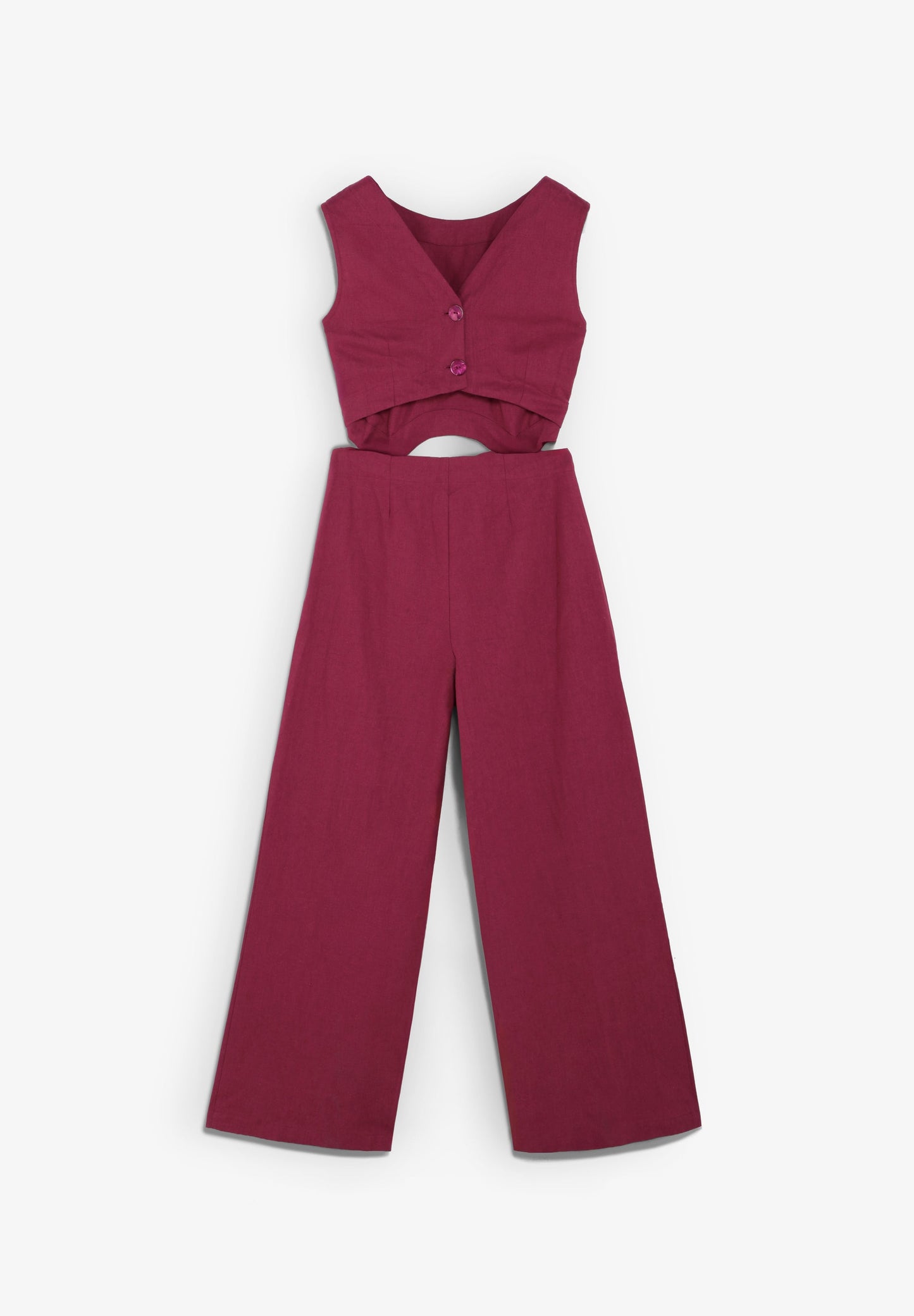 LINEN JUMPSUIT WITH CUT-OUTS