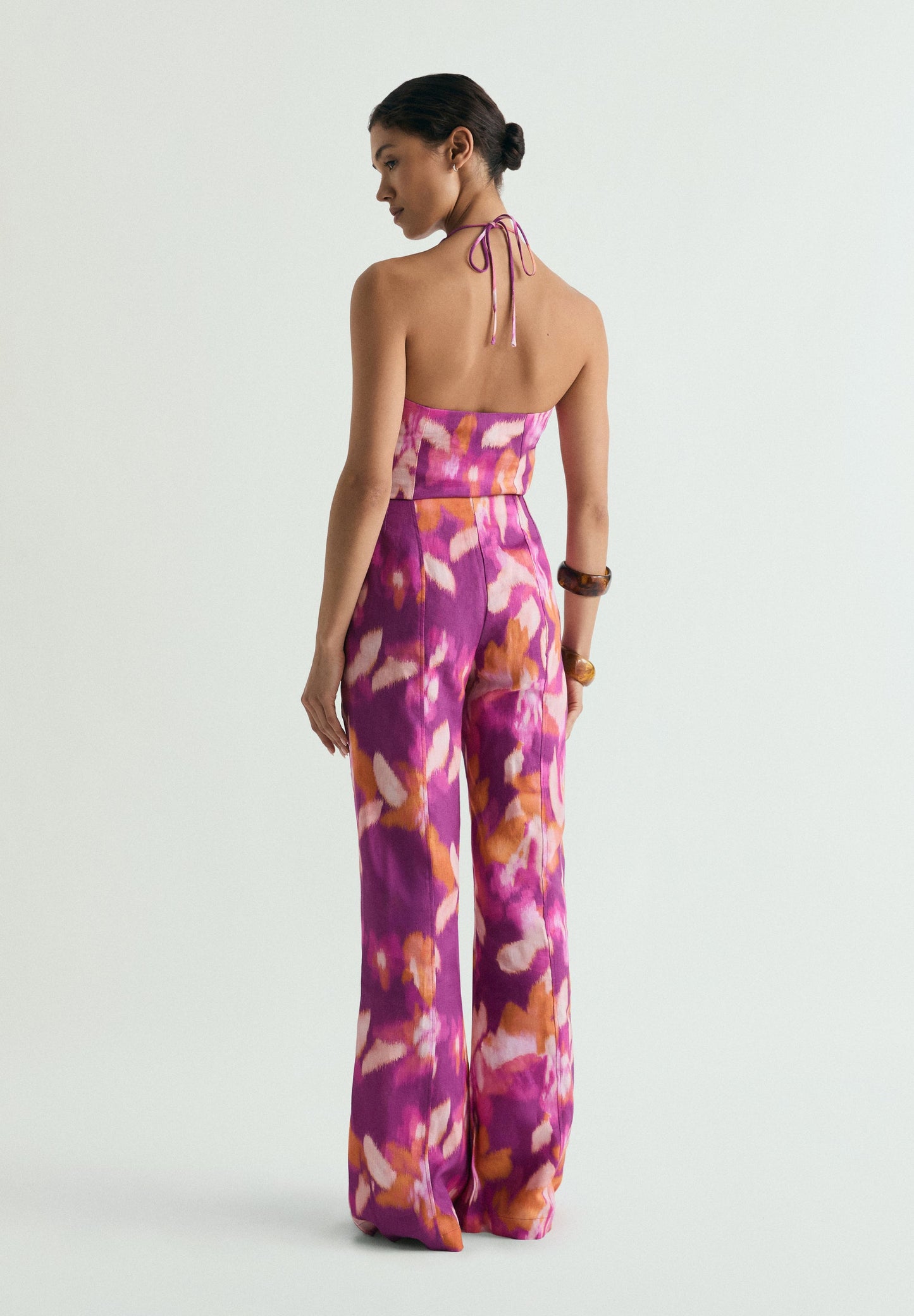 SCPRINT LINEN BOOTCUT PANT