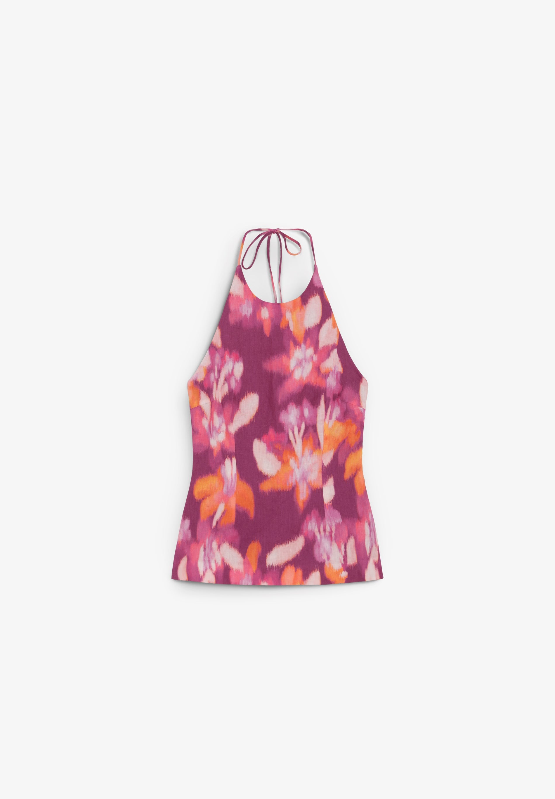 SCPRINT LINEN HALTER TOP