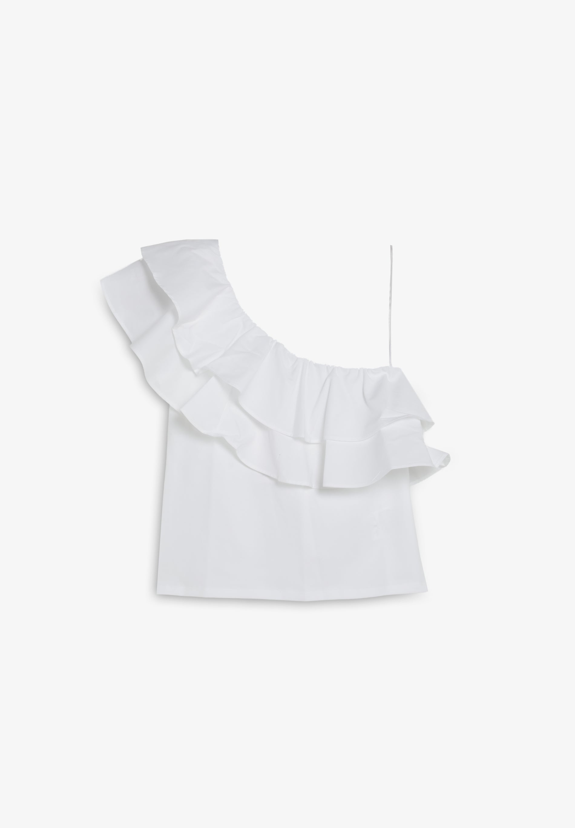 ASYMMETRIC RUFFLE T-SHIRT