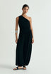 DRAPED ASYMMETRIC JUMPSUIT