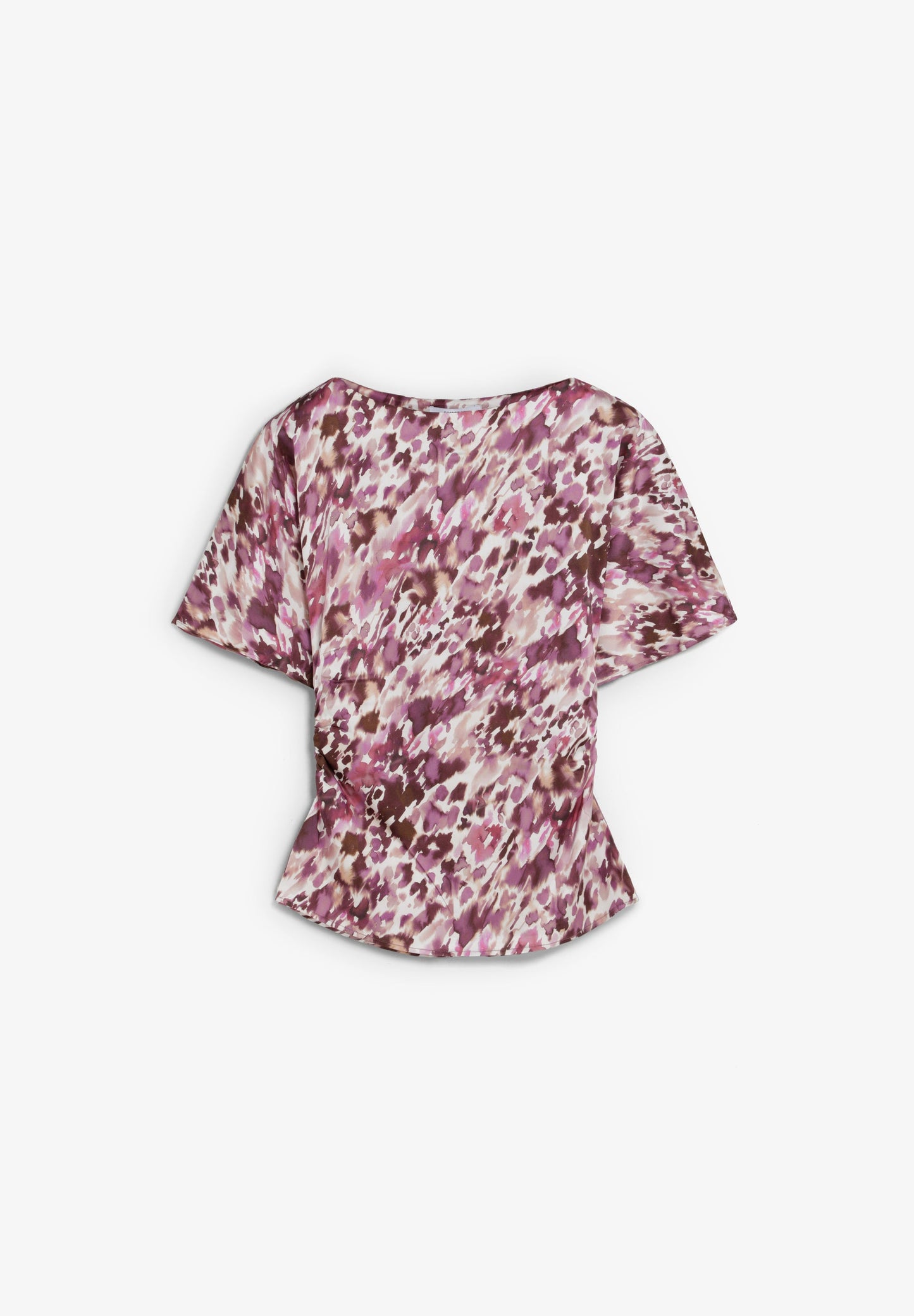 PRINTED TOP WITH SIDE DRAPING