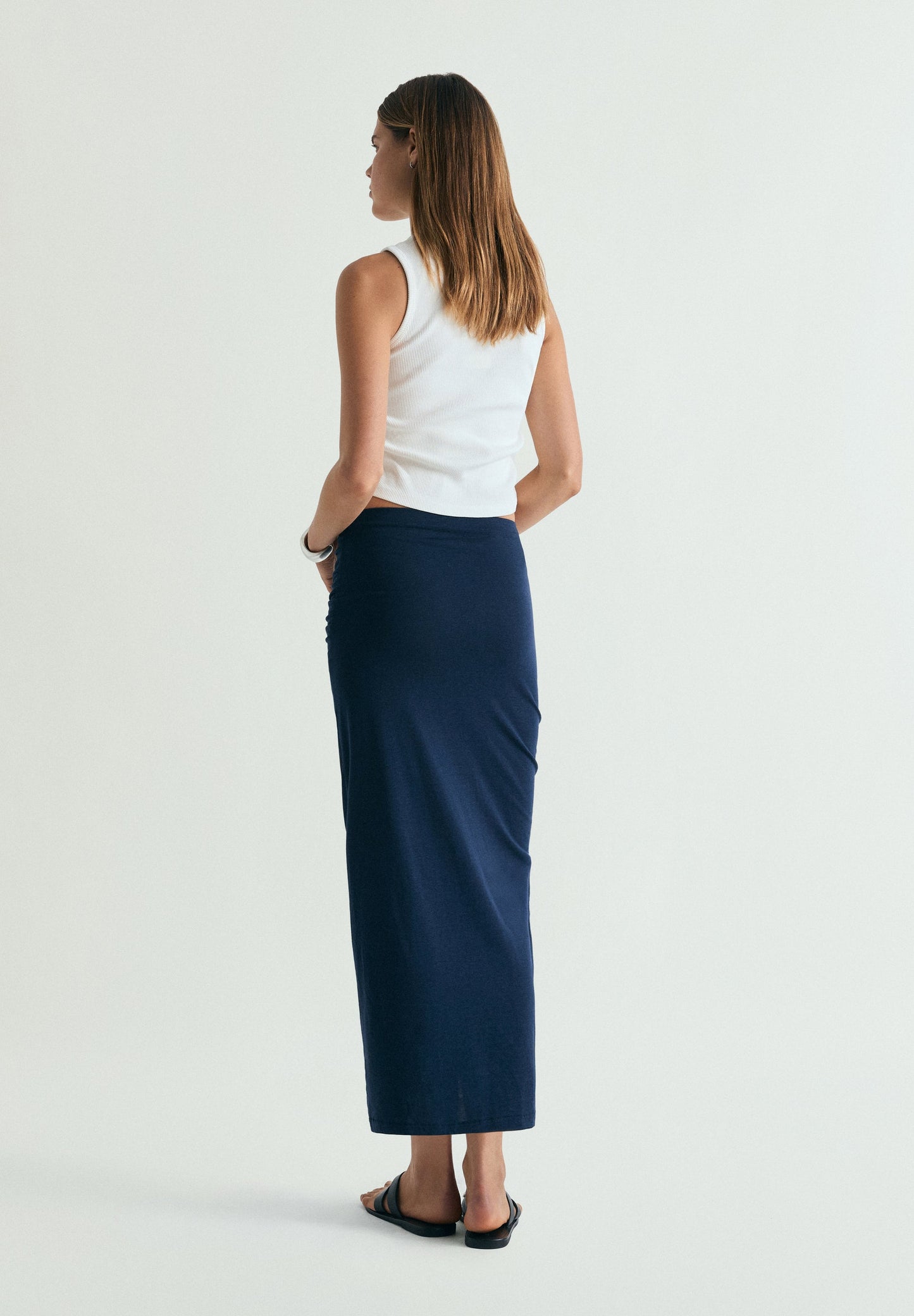 DRAPED MIDI SKIRT