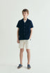 REGULAR FIT LINEN BERMUDA SHORTS
