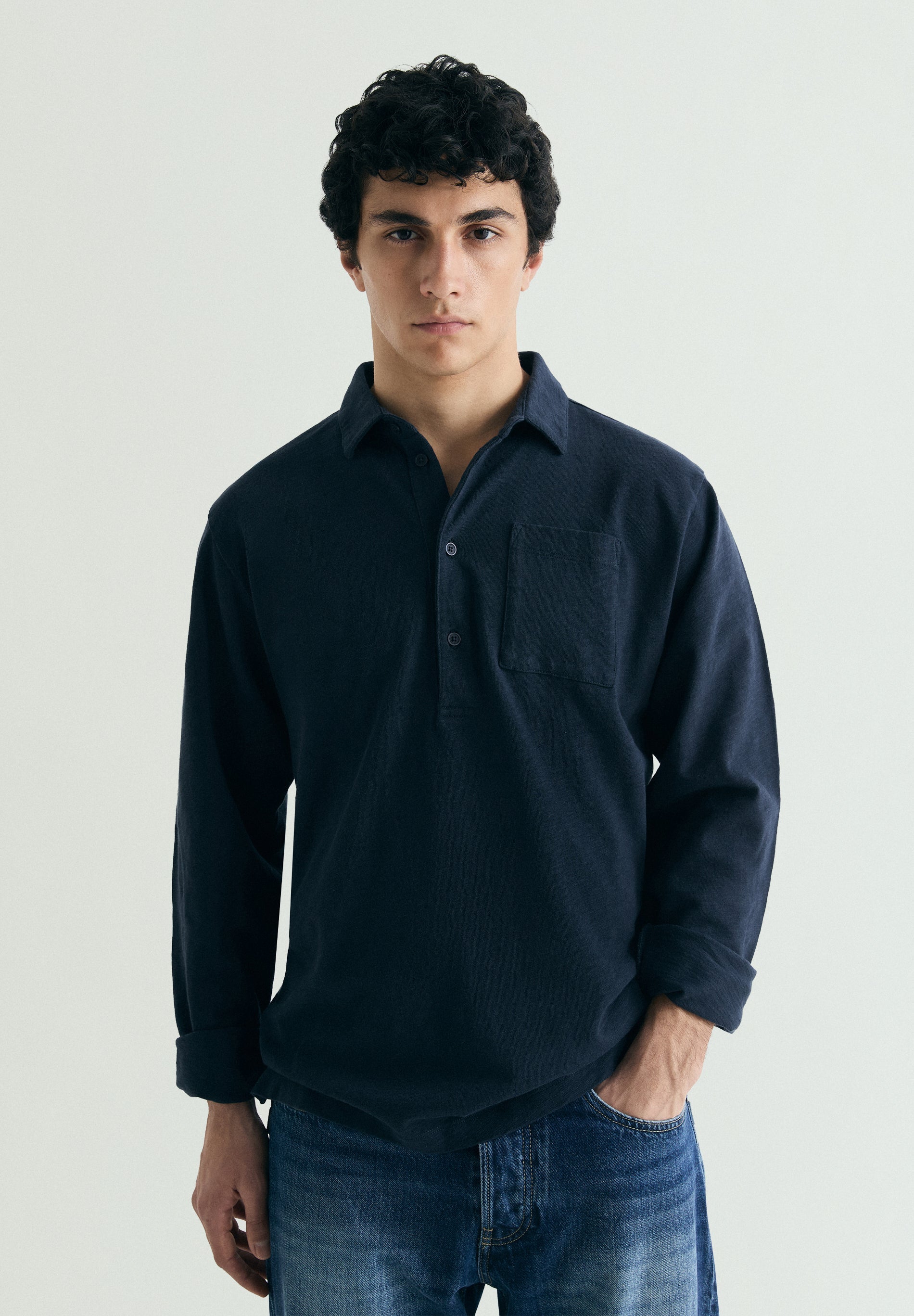 COTTON POLO SHIRT WITH POCKET