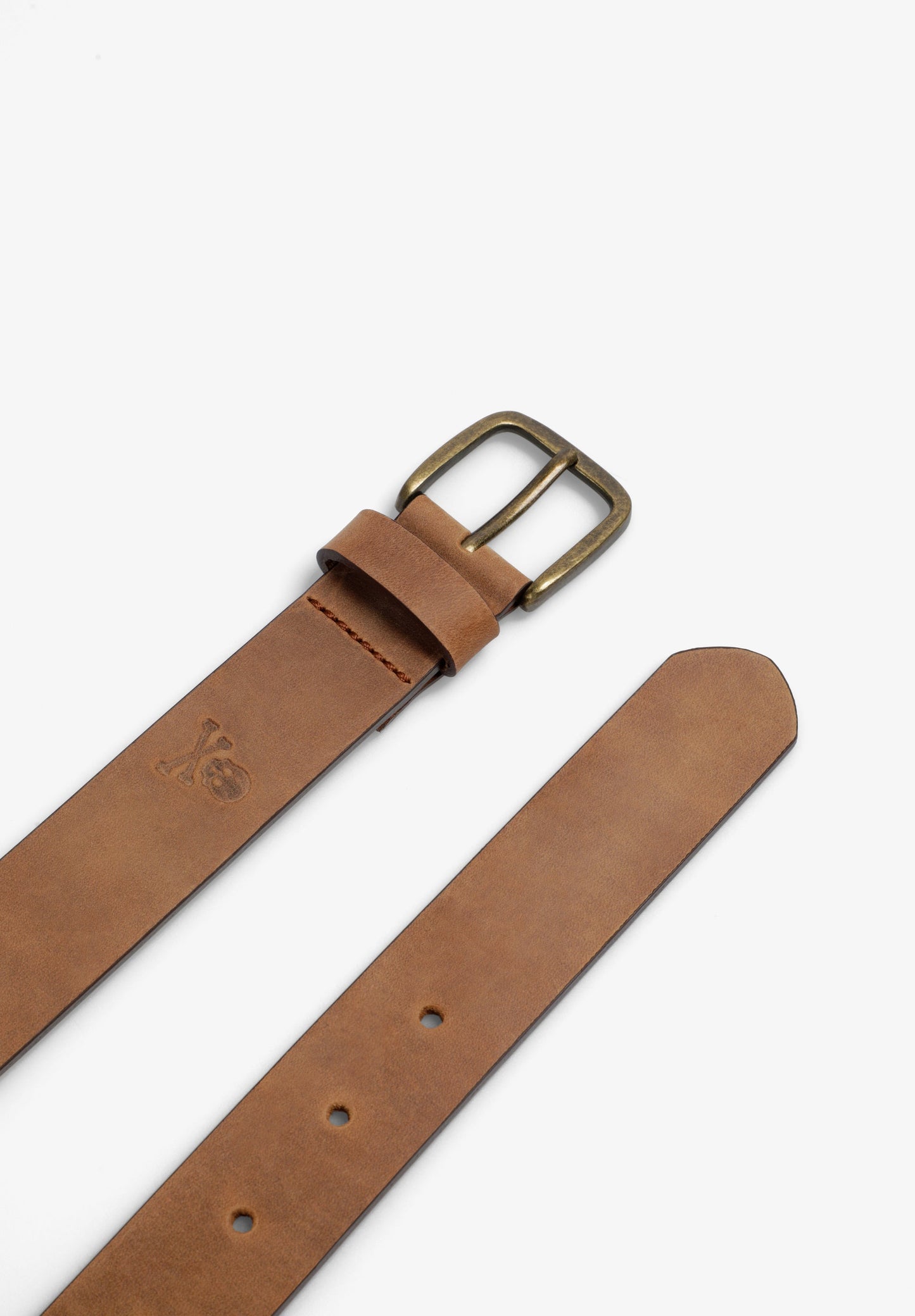 LEATHER BELT WITH GOLDEN BUCKLE