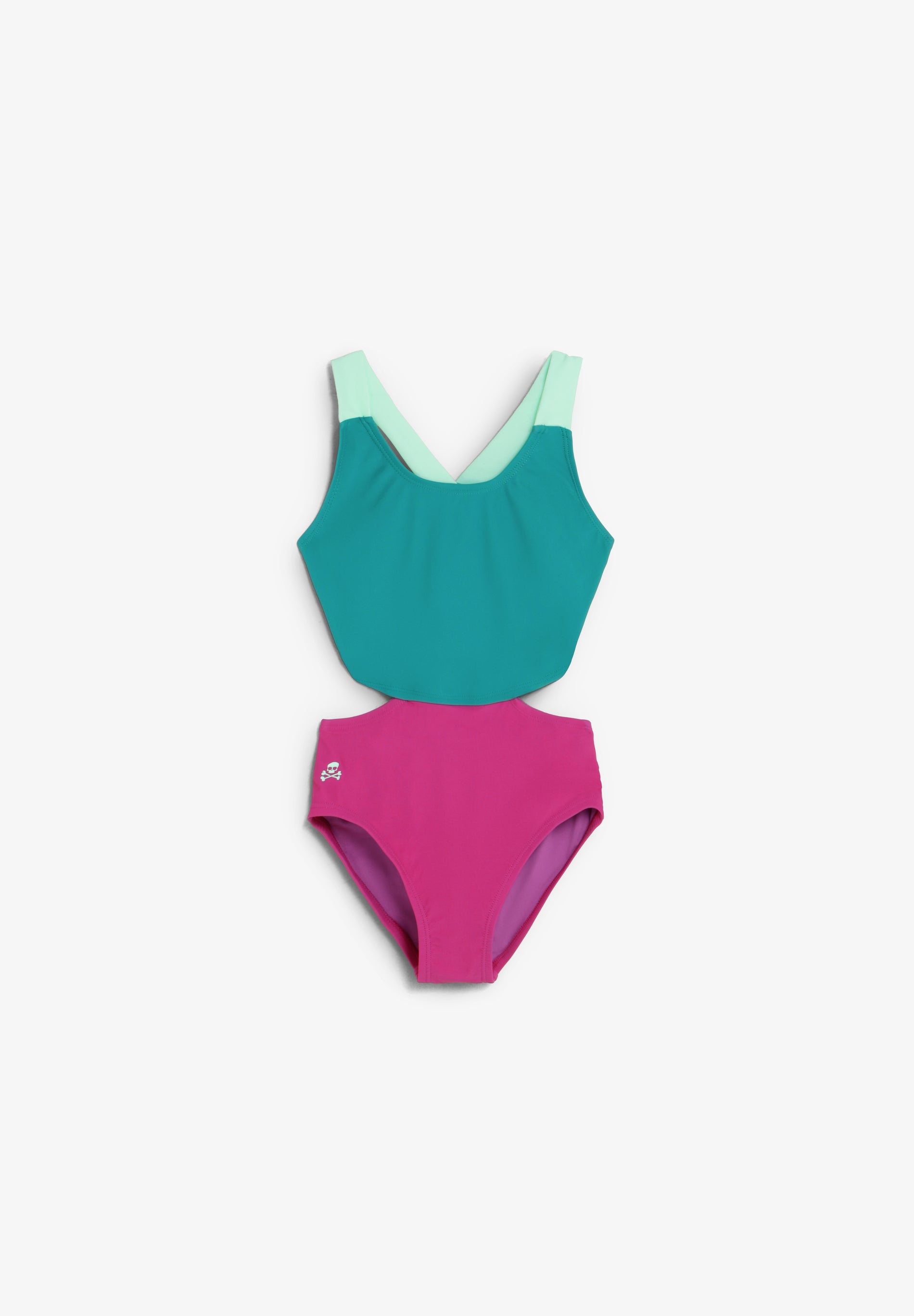 CONTRAST THREE-TONE SWIMSUIT