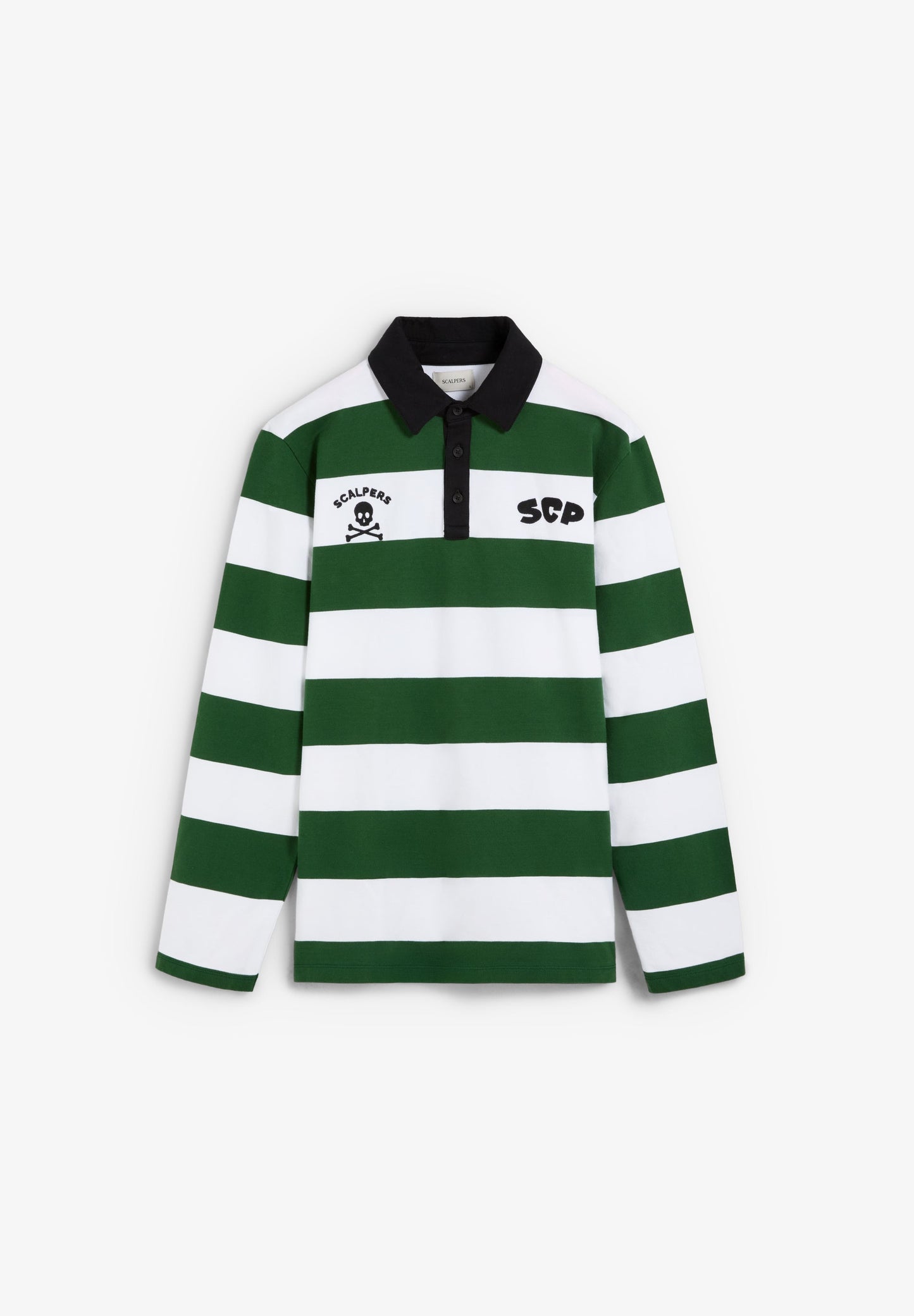 SCALPERS X SPORTING CP STRIPED POLO SHIRT