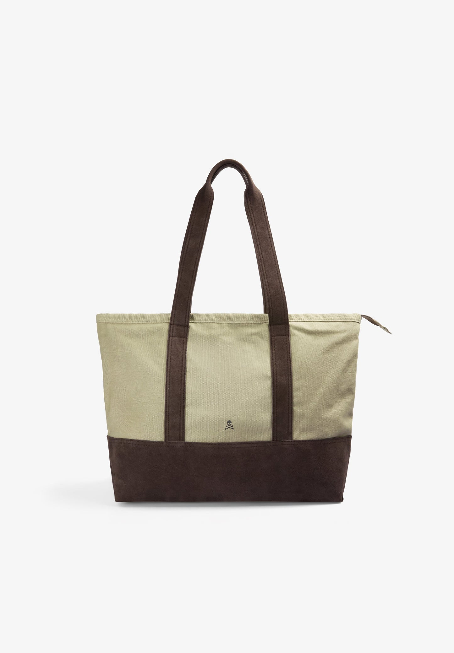 COTTON AND SUEDE TOTE BAG