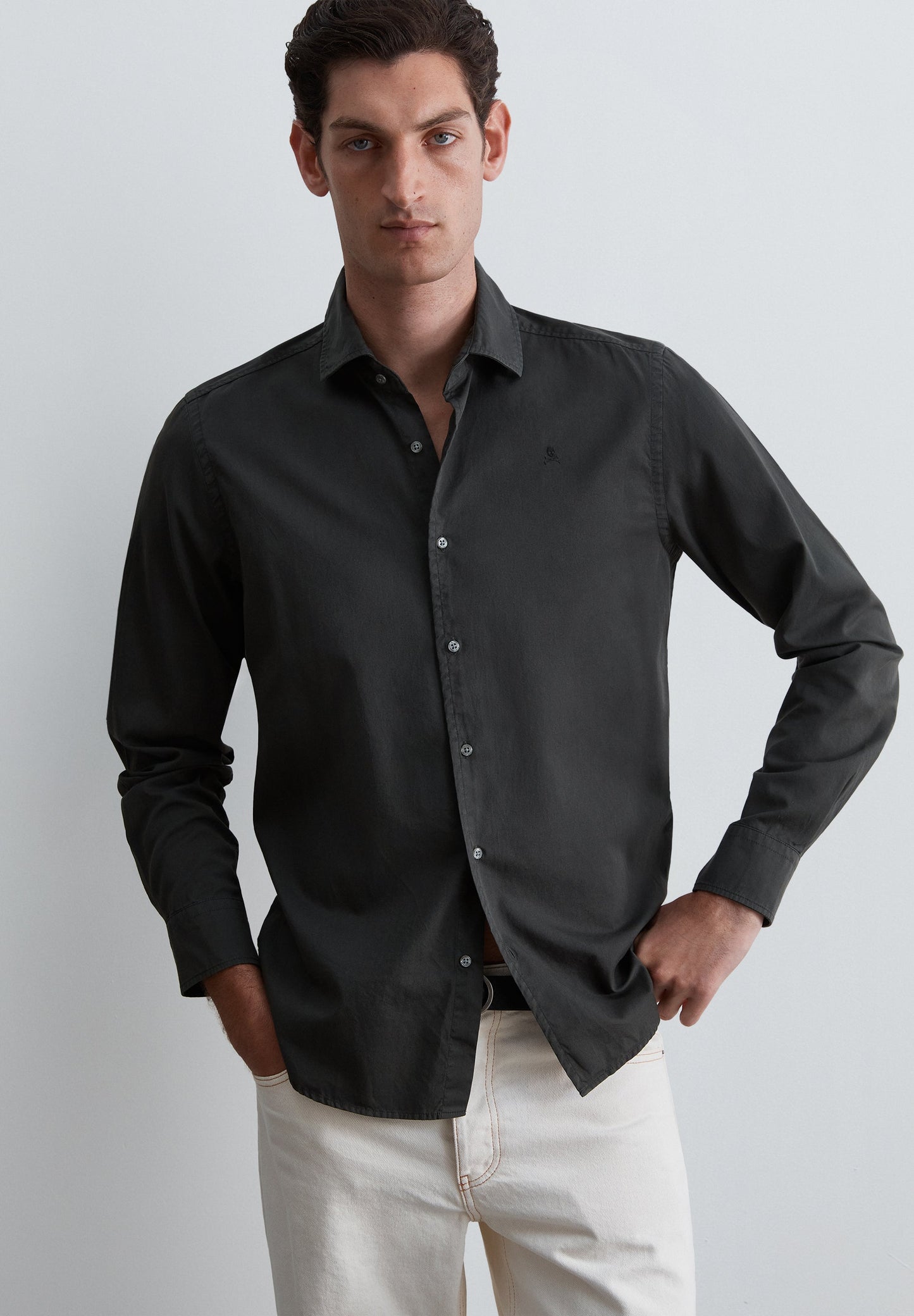 SHIRT WITH TONAL SKULL